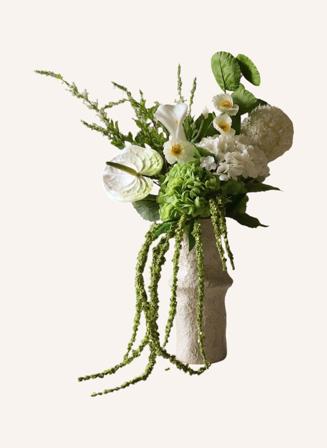 Botané SAGELESS GREEN Artificial Flower Bouquet: WHITE