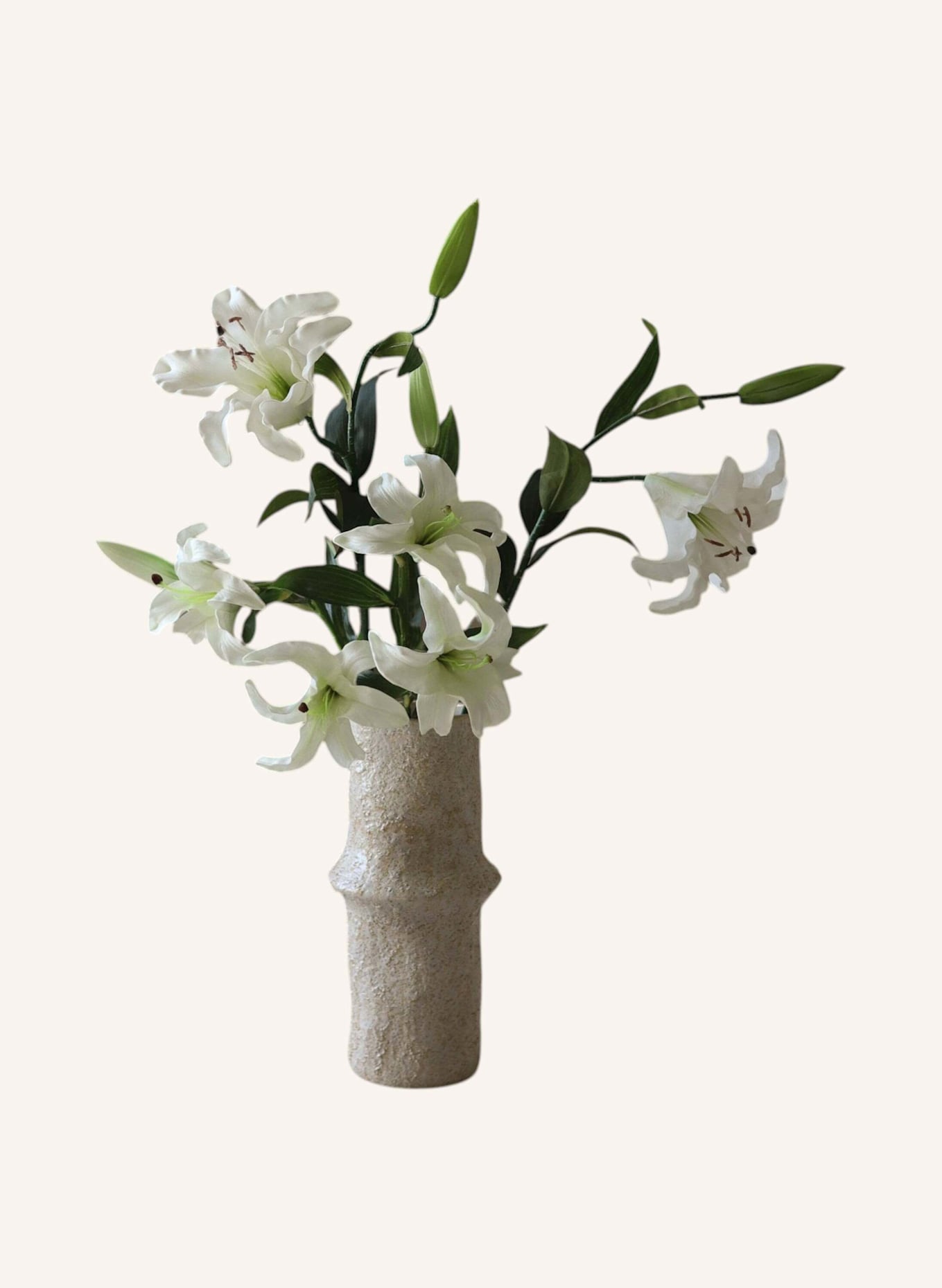 Botané Artificial Flower Bouquet: ELEGANT LILIES BOUQUET: WHITE