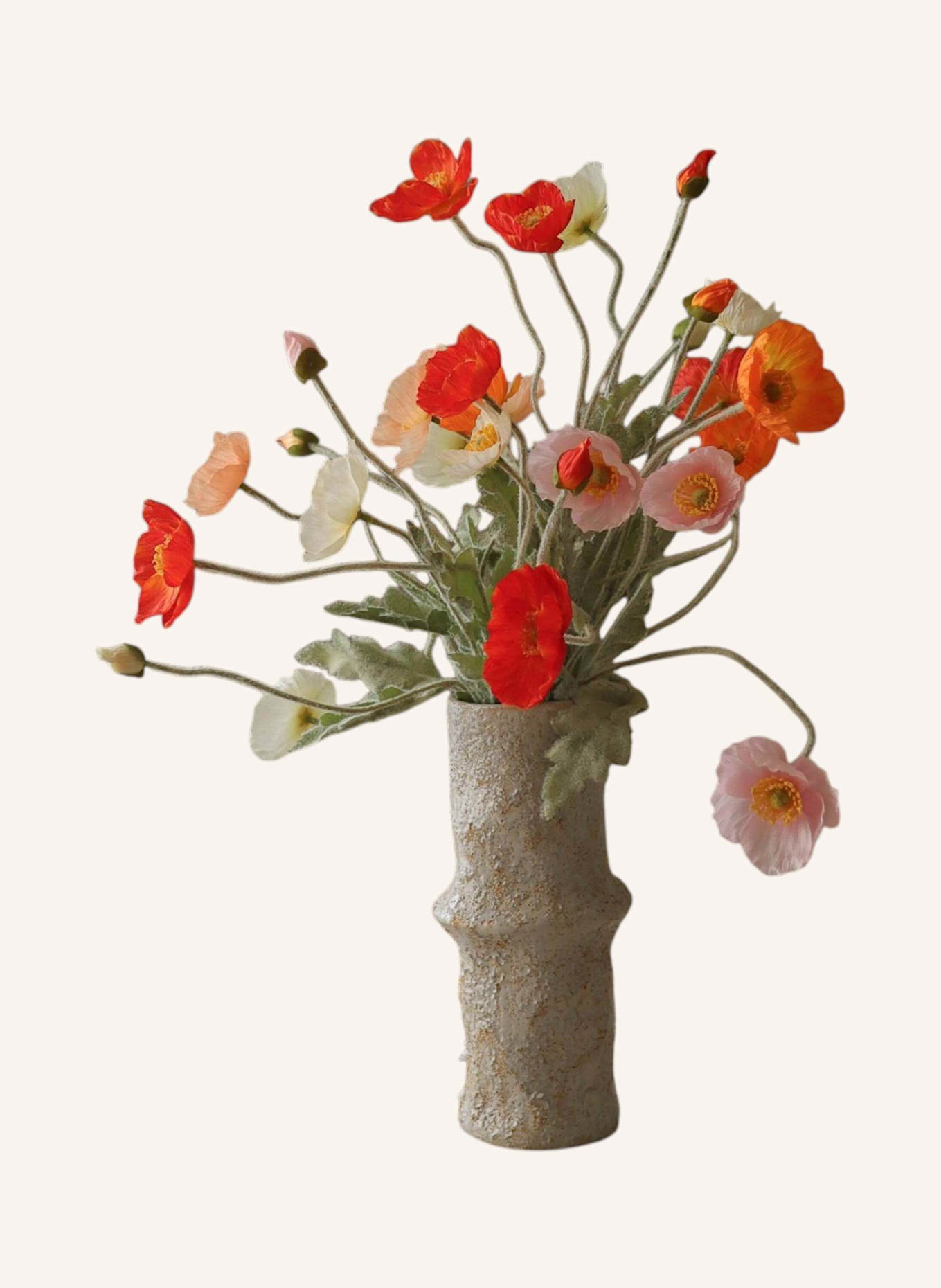 Botané Artificial Flower Bouquet: WILD POPPY DANCE: ORANGE/ RED/ YELLOW