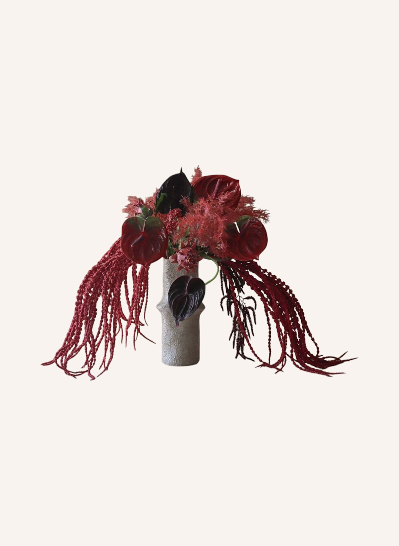 Botané HEARTBEAT Artificial Flower Bouquet: DARK RED