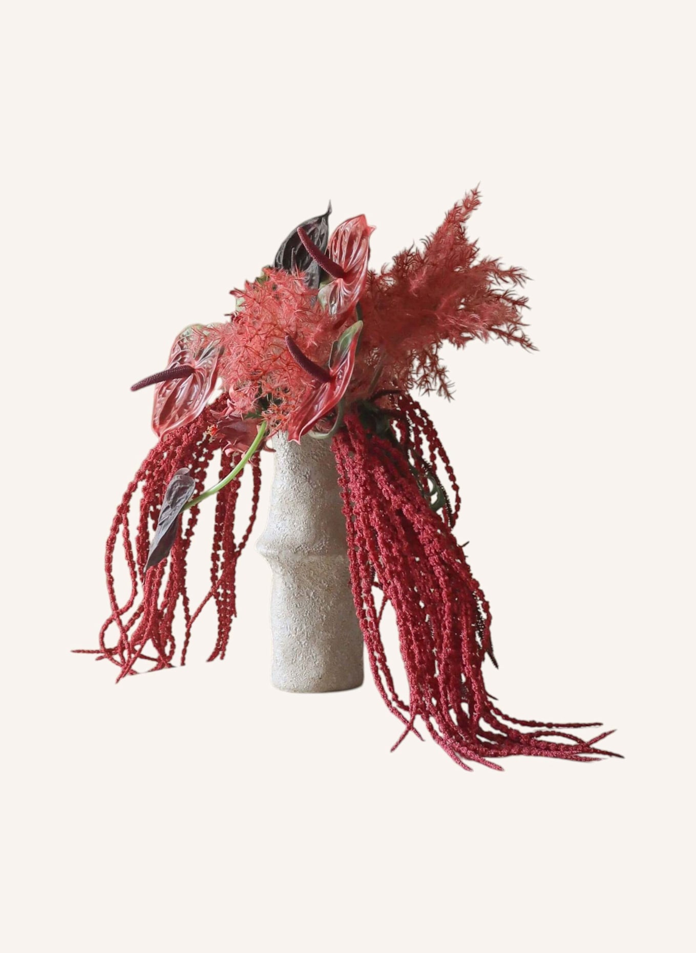 Botané HEARTBEAT Artificial Flower Bouquet: DARK RED