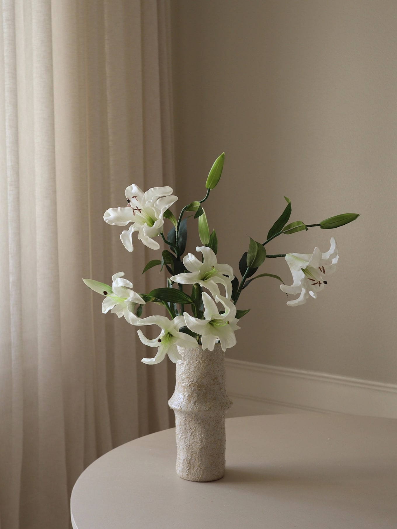 Botané Artificial Flower Bouquet: ELEGANT LILIES BOUQUET: WHITE