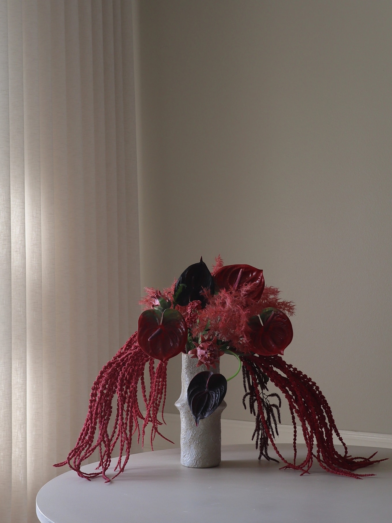 Botané HEARTBEAT Artificial Flower Bouquet: DARK RED