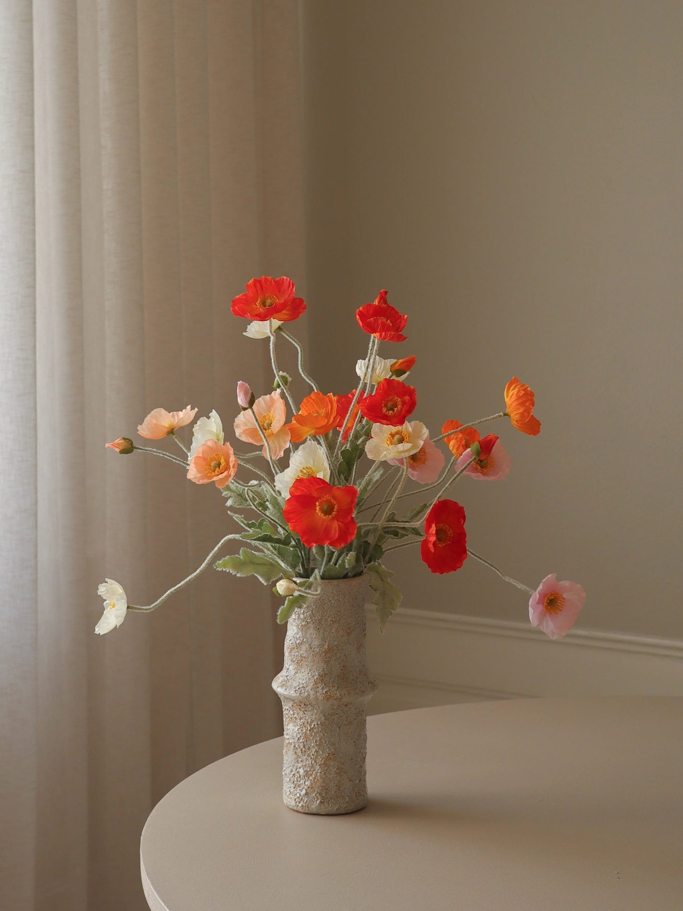 Botané Artificial Flower Bouquet: WILD POPPY DANCE: ORANGE/ RED/ YELLOW