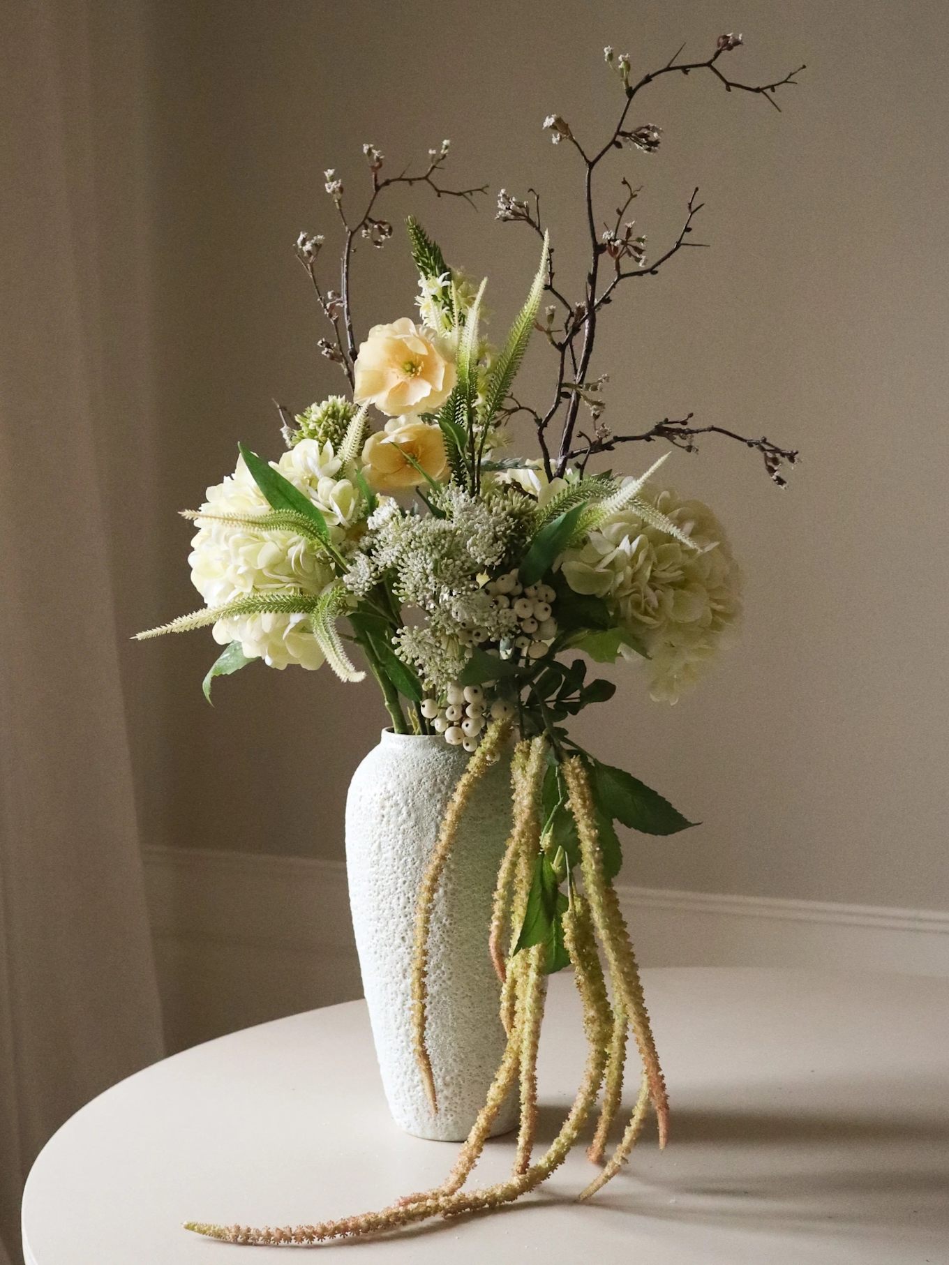 Botané Artificial Flower Bouquet IVORY CASCADE: WHITE