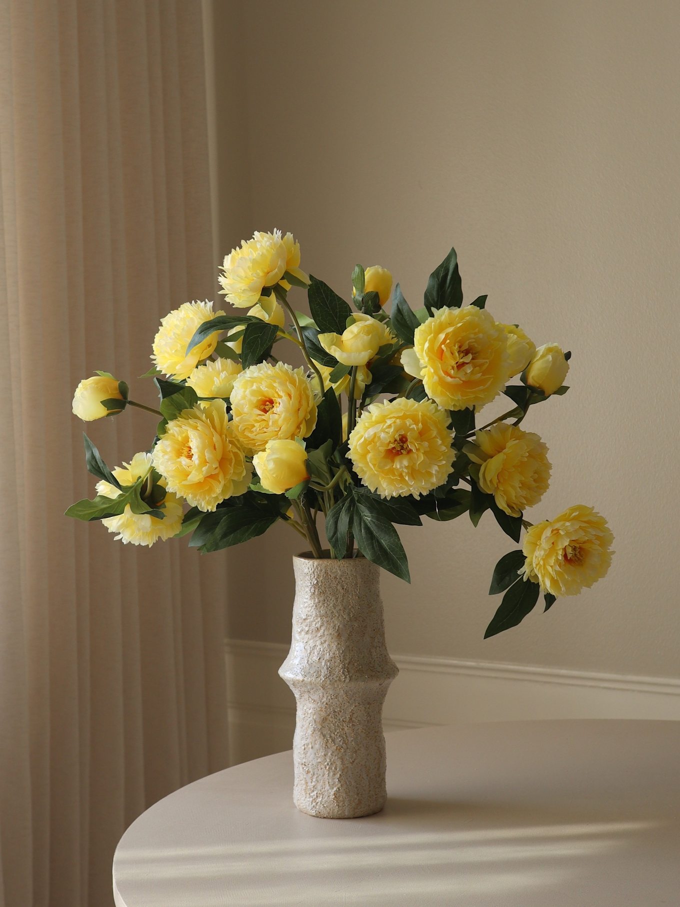 Botané Künstlicher Blumenstrauß YELLOW PEONY BOUQUET