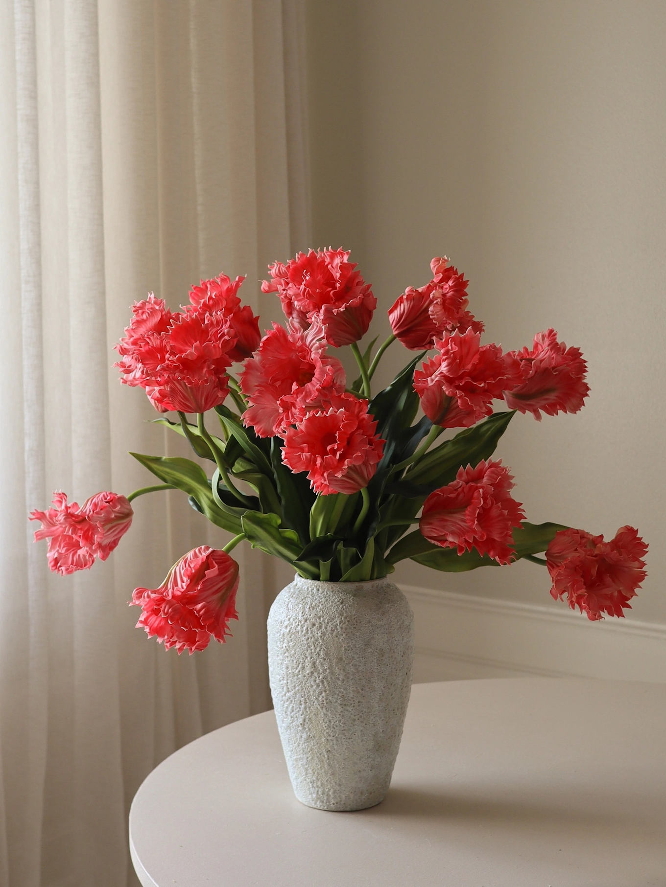 Botané Kunstbloemenboeket PARROT TULIPS BOUQUET: ROOD