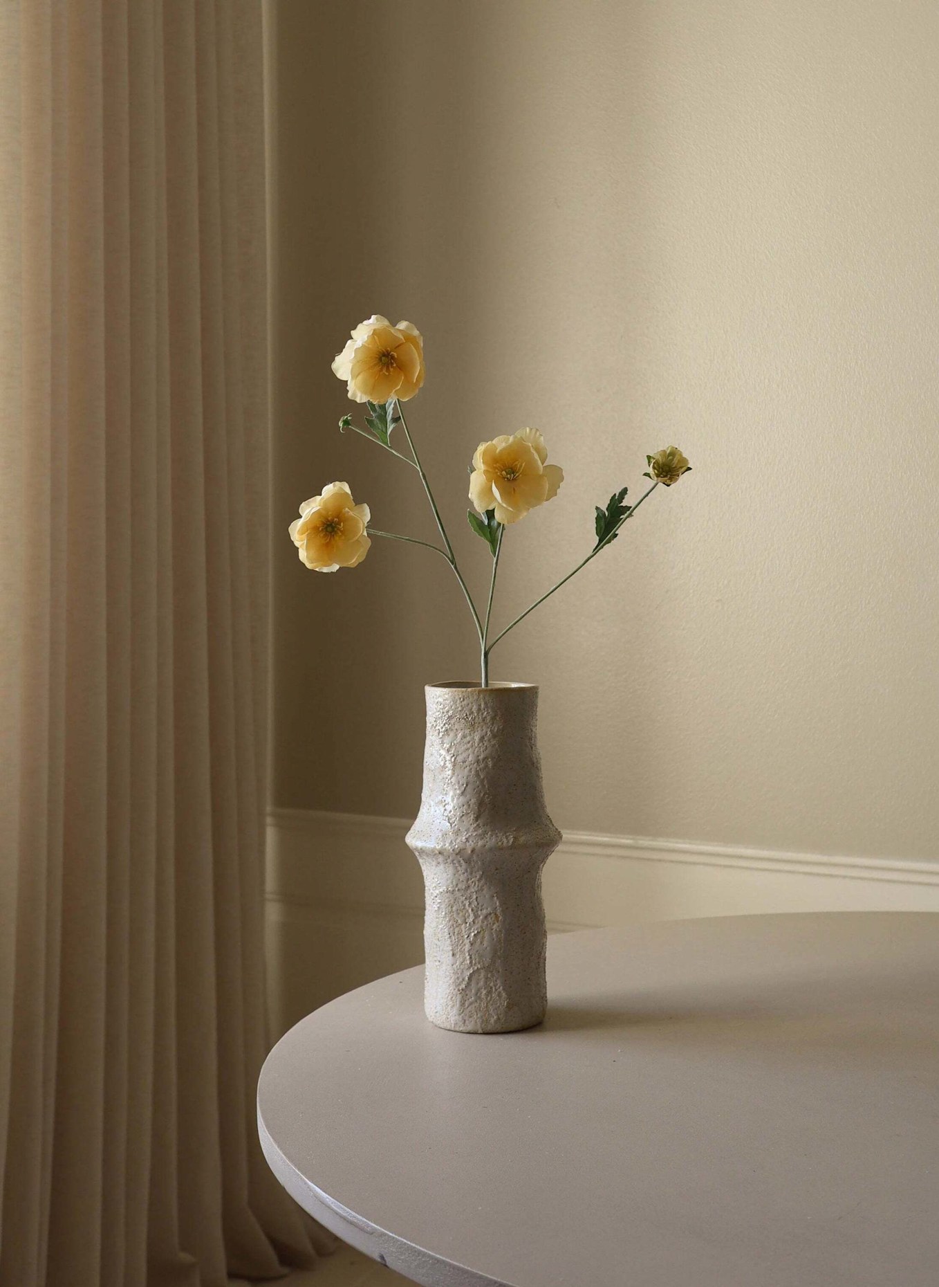 Botané Kunstblume FOUR HEADS POPPY FLOWER: GELB