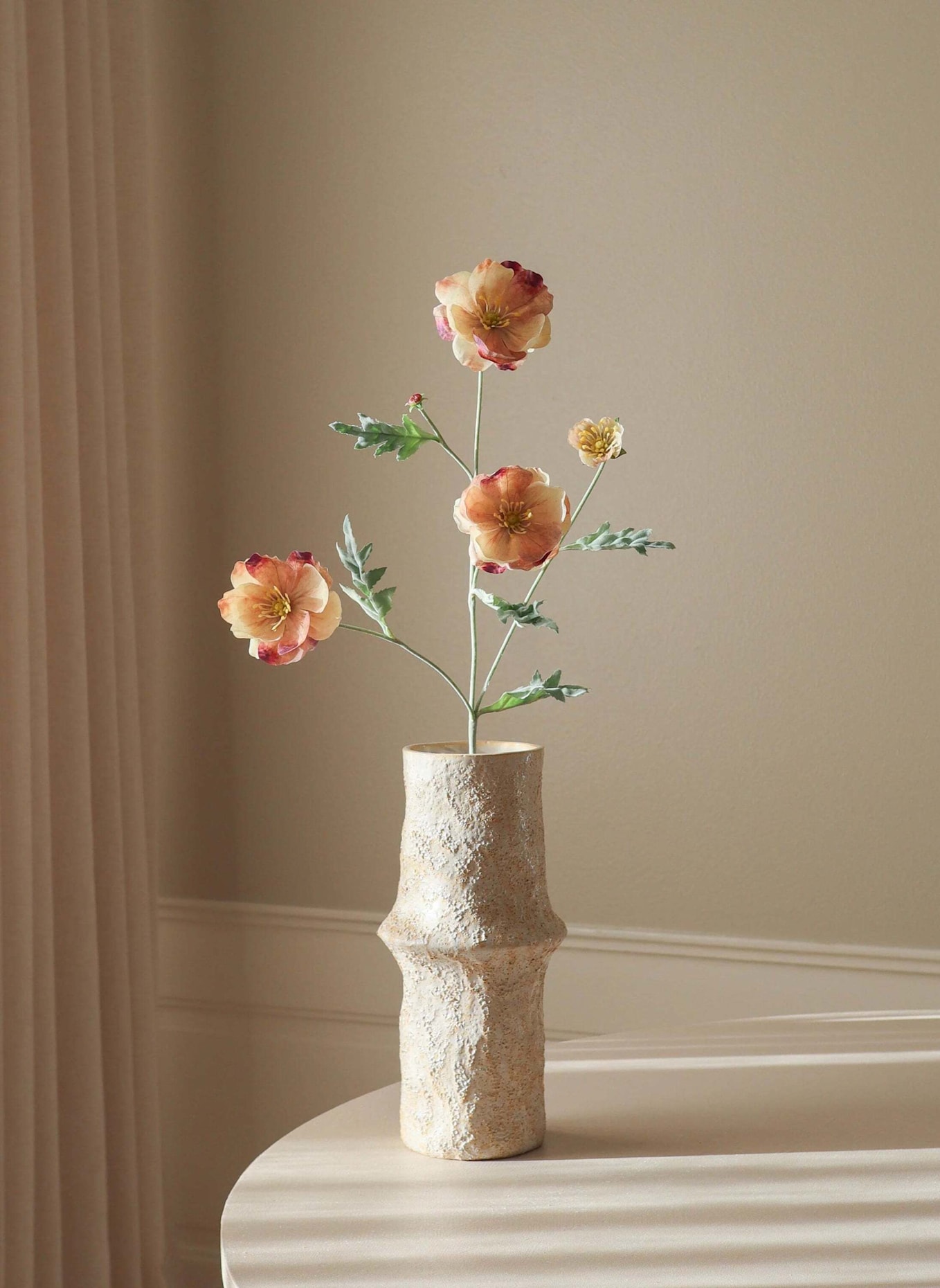 Botané Kunstblume FOUR HEADS POPPY FLOWER: ROSA