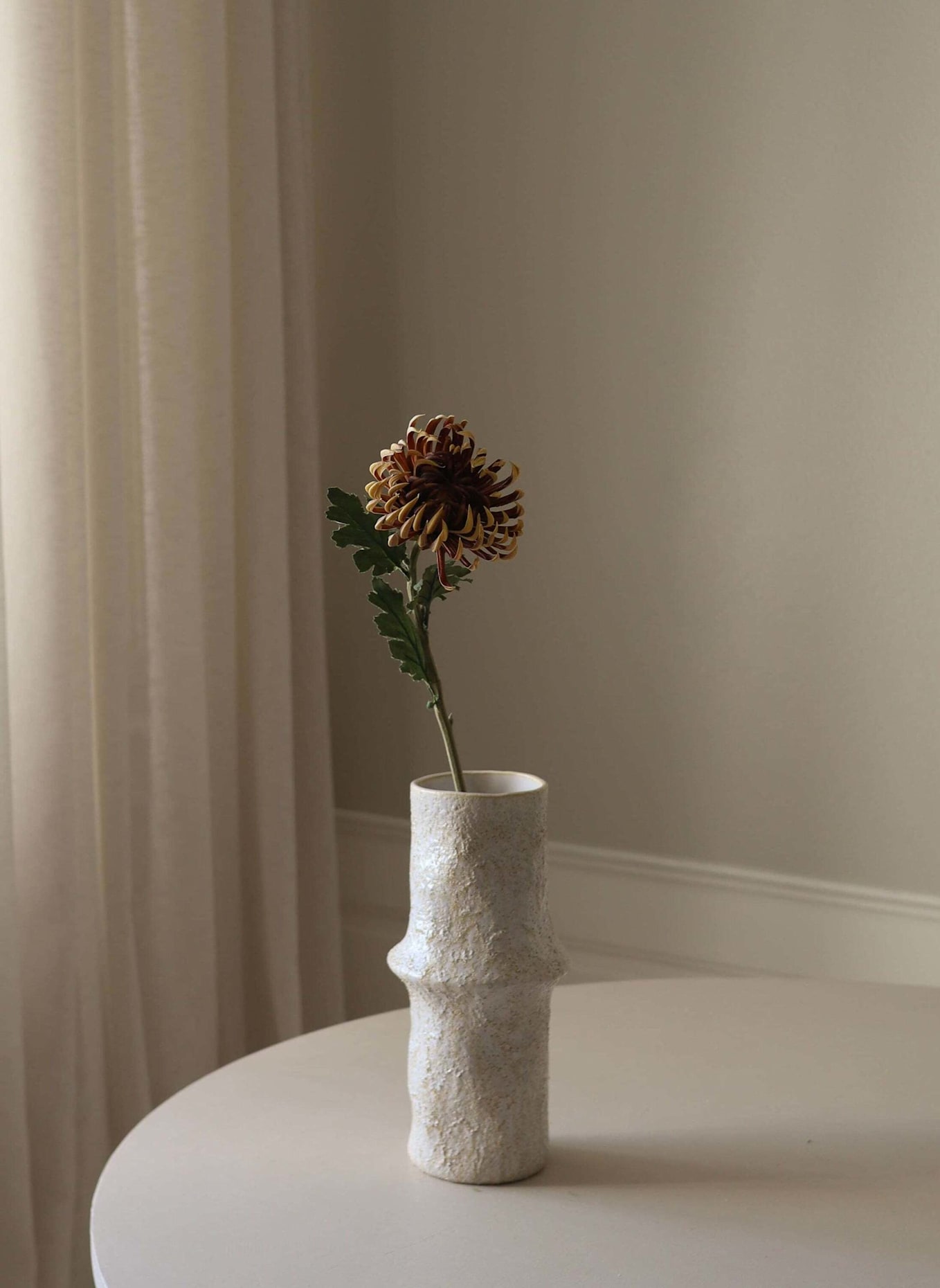 Botané Kunstblume SEMI CACTUS DAHLIA FLOWER: BRAUN