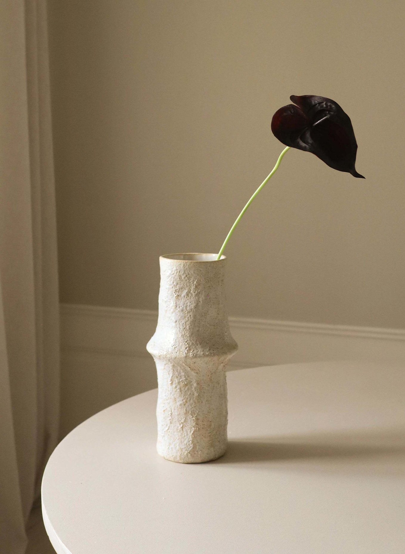 Botané Kunstblume SMALL ANTHURIUM FLOWER: SCHWARZ