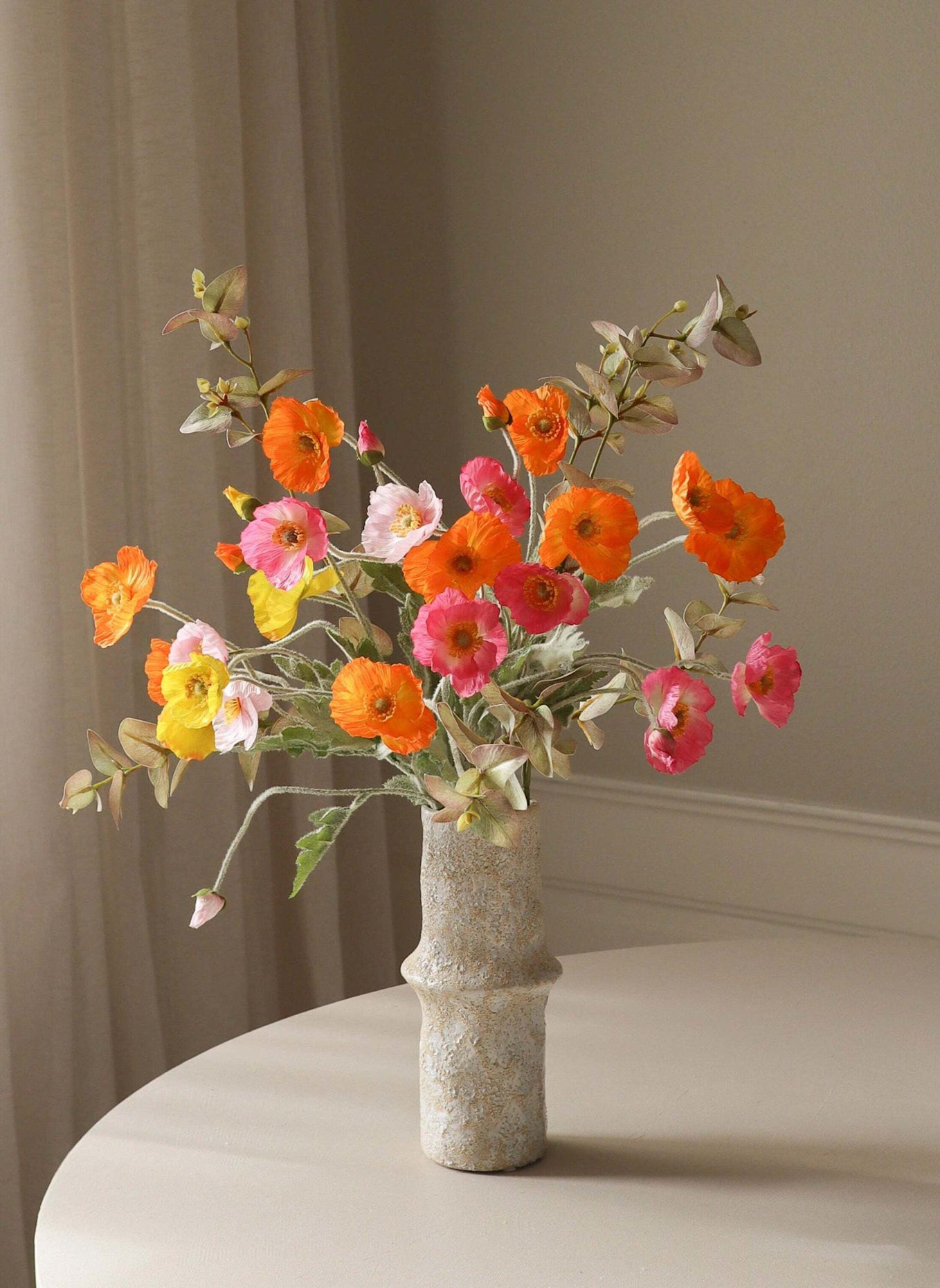 Botané Künstlicher Blumenstrauß POPPY SPRITZ: ORANGE/ ROT/ GELB