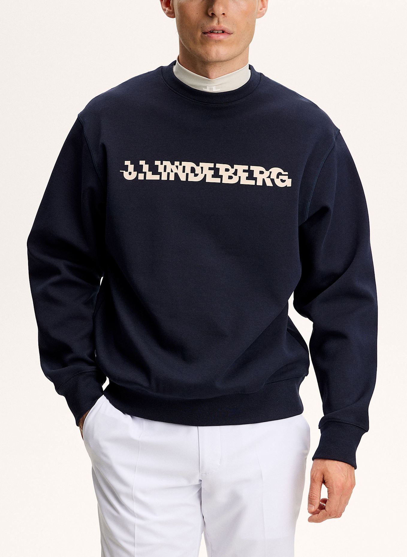 J.LINDEBERG Top mit Rundhalsausschnitt: BLAU