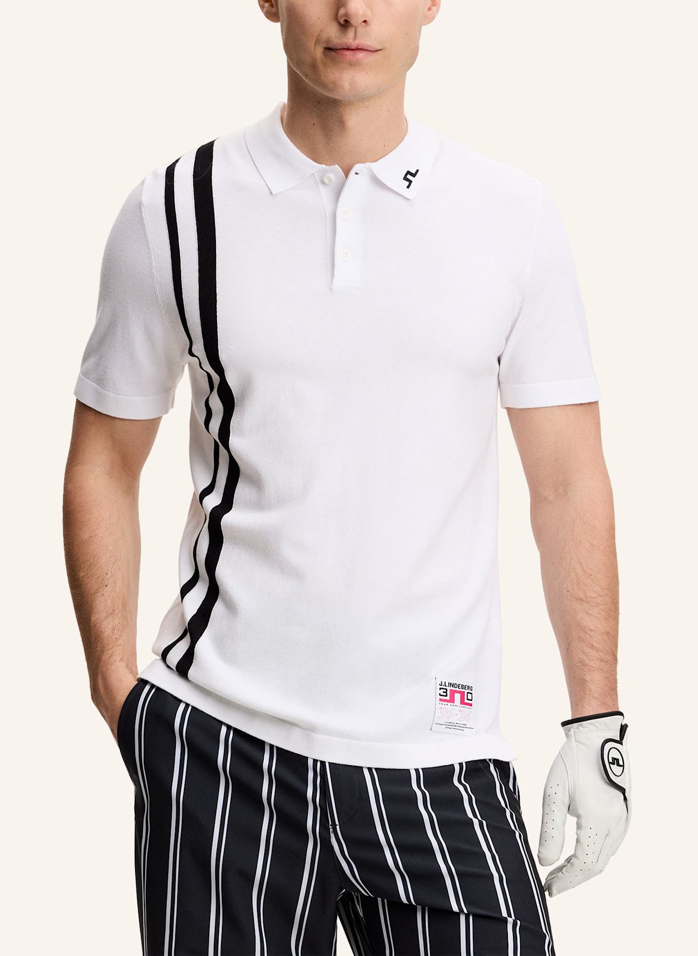 J.LINDEBERG Performance‑Polo‑Top: WEISS