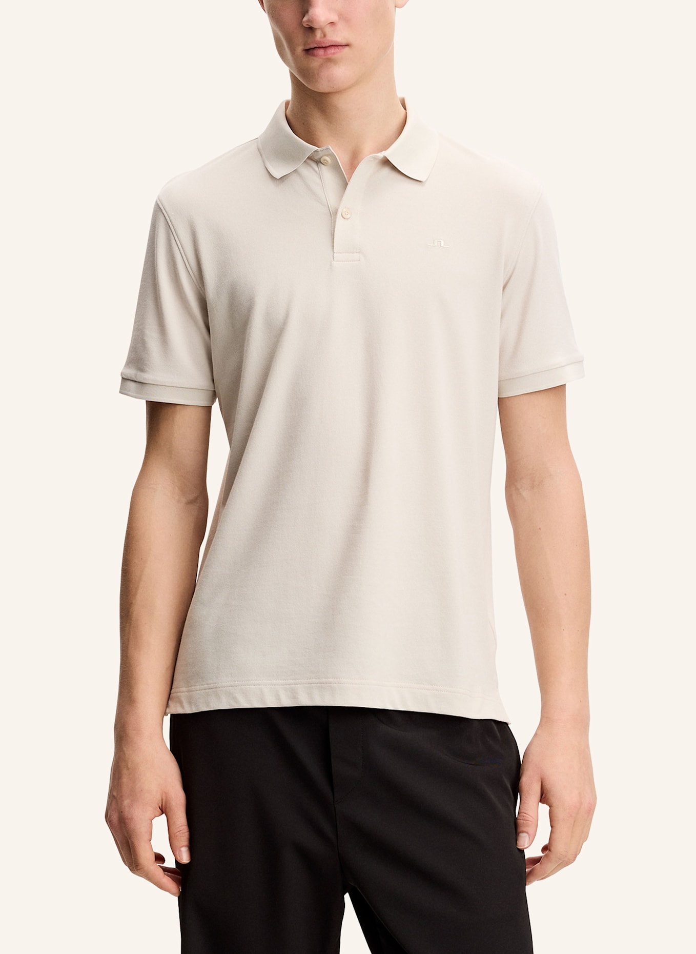 J.LINDEBERG Kurzarm‑Polo‑Top: BEIGE