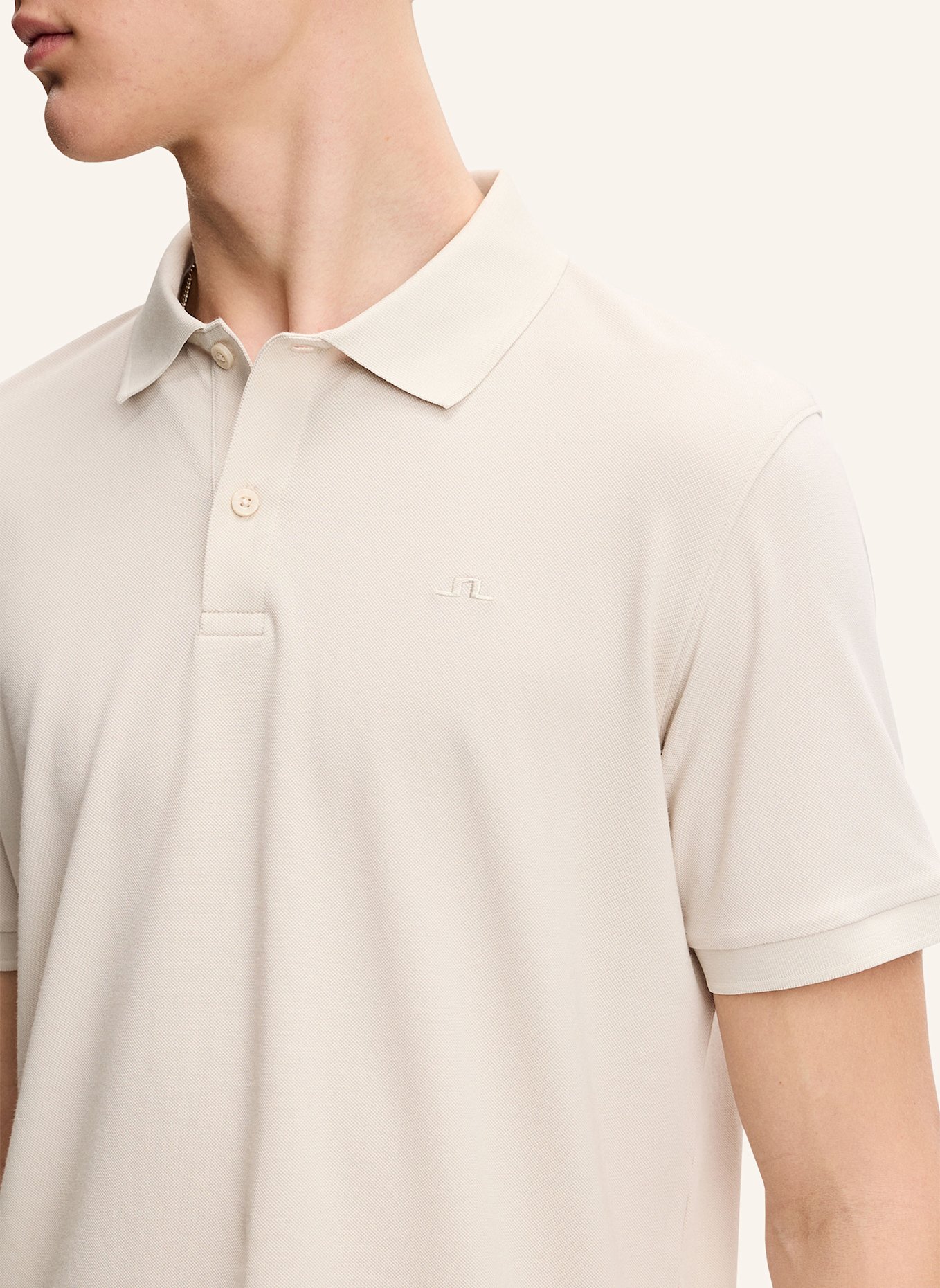 J.LINDEBERG Kurzarm‑Polo‑Top: BEIGE