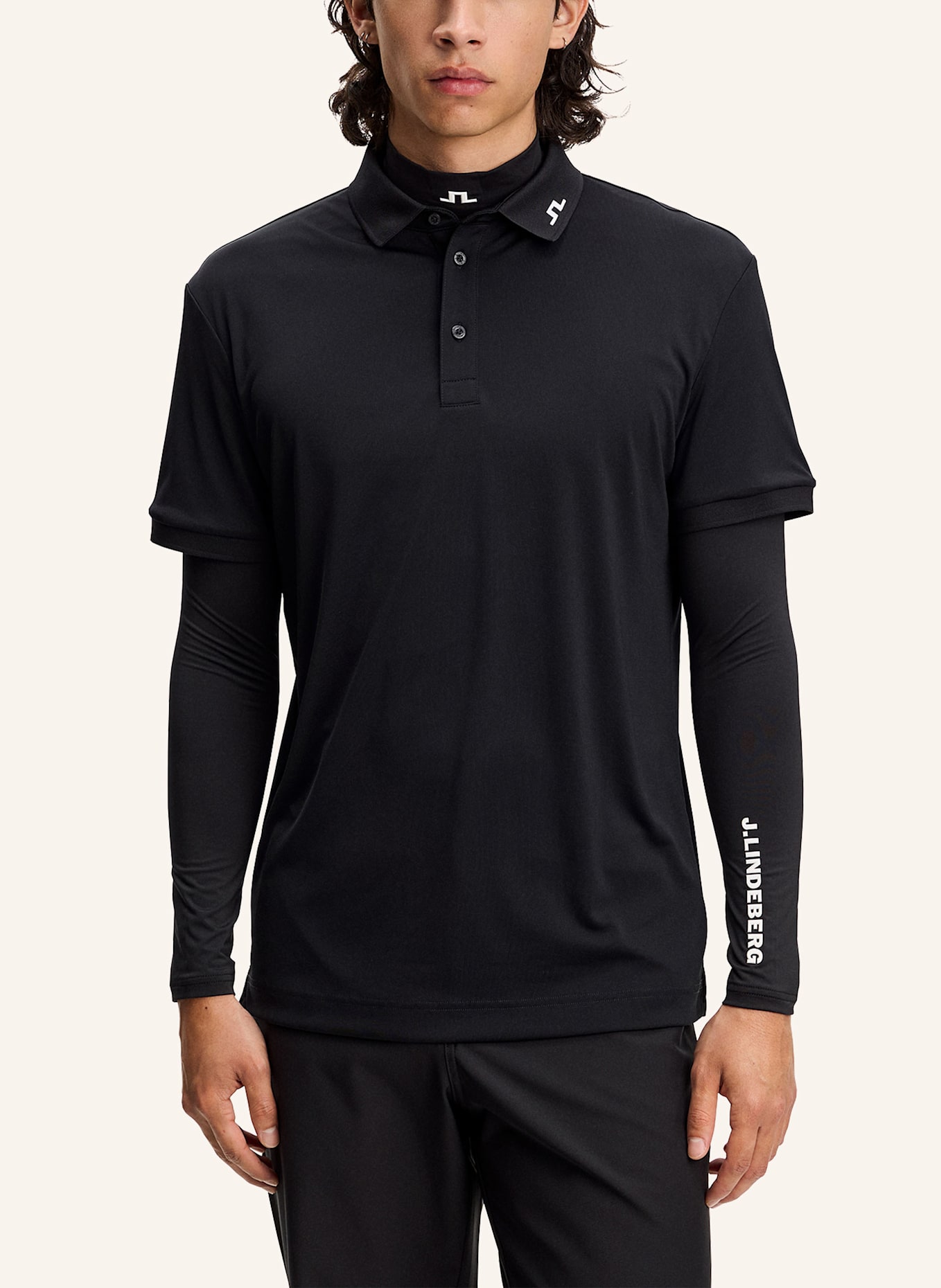 J.LINDEBERG Performance‑Polo‑Top: SCHWARZ