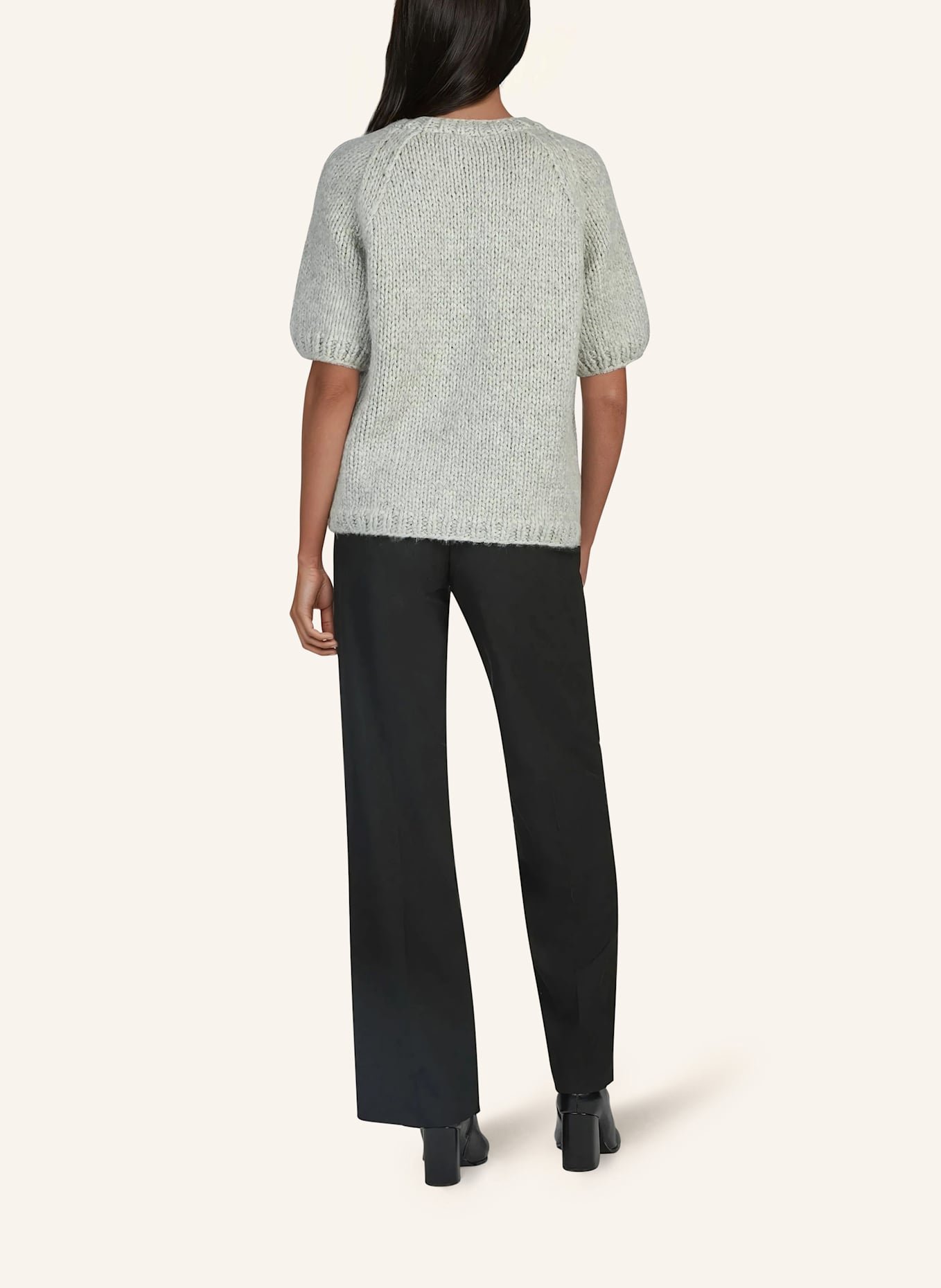 DOUIE Pullover DARIA aus Cashmere: GRAU/ HELLGRAU