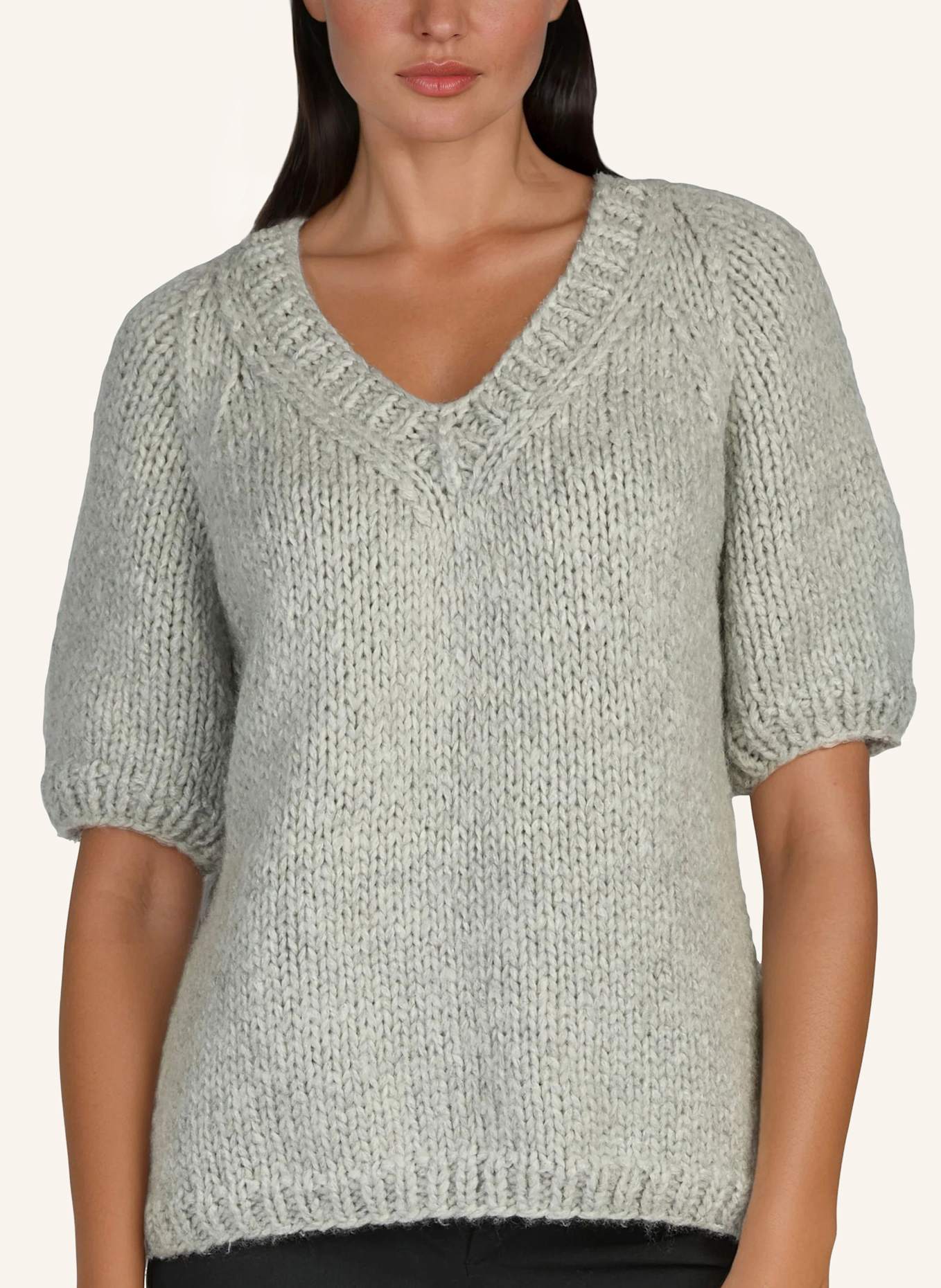 DOUIE Pullover DARIA aus Cashmere: GRAU/ HELLGRAU