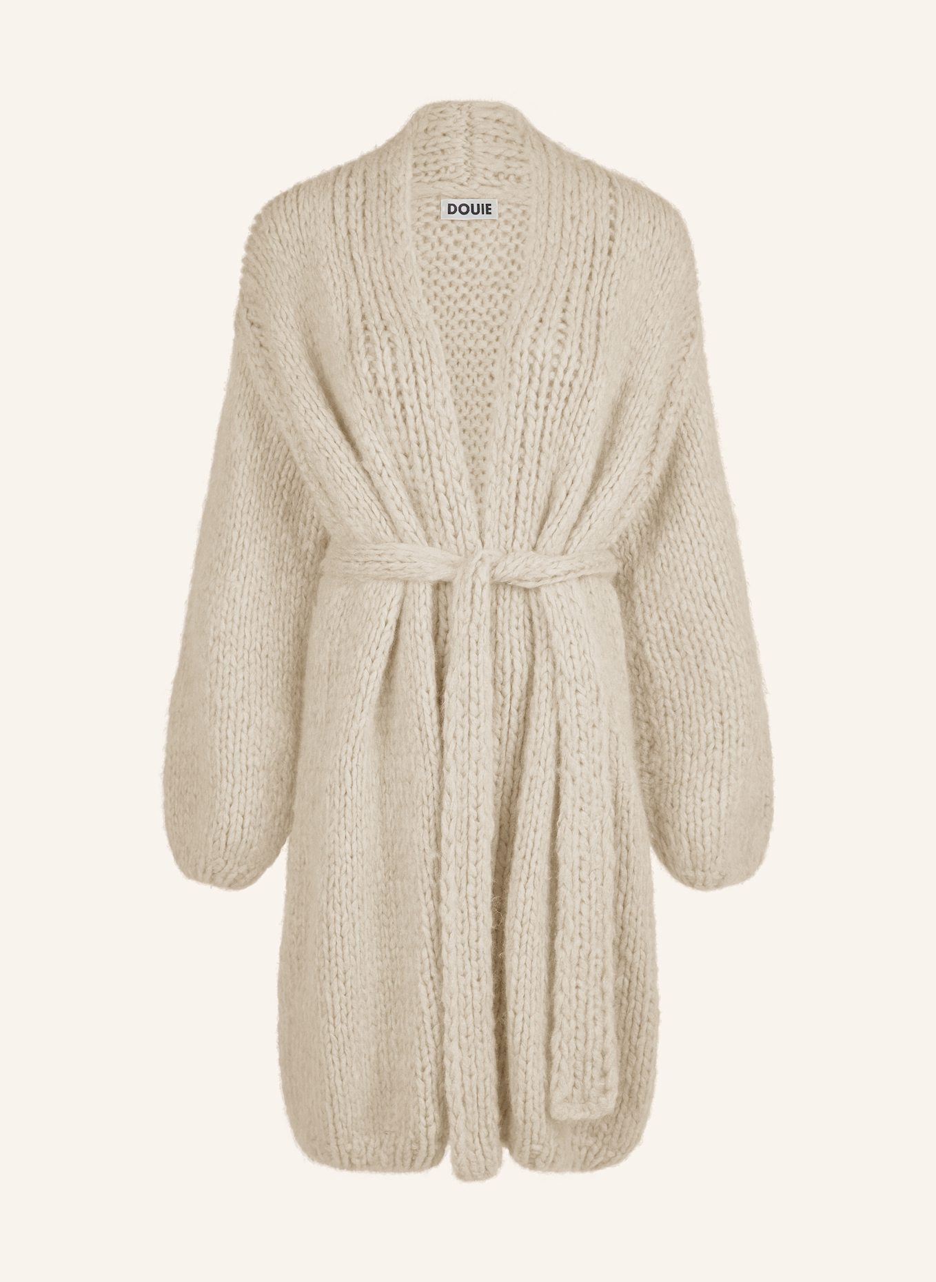 DOUIE Strickmantel MARGHERITE aus Cashmere: HELLBRAUN/ BEIGE