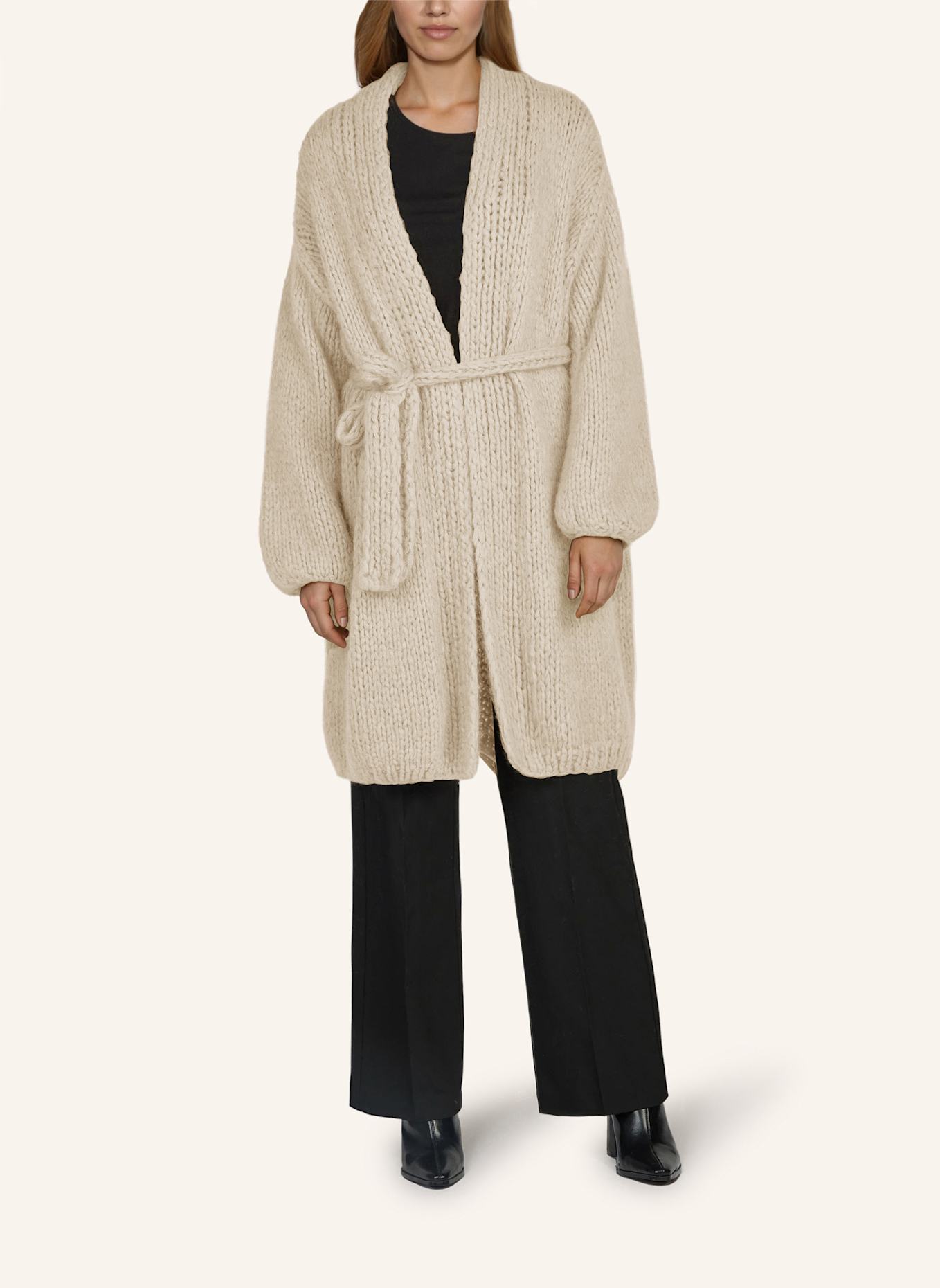 DOUIE Strickmantel MARGHERITE aus Cashmere: HELLBRAUN/ BEIGE