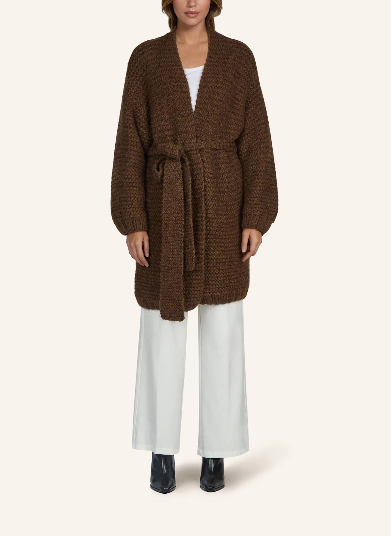 DOUIE Strickmantel DOLCE aus Cashmere: BRAUN/ DUNKELBRAUN