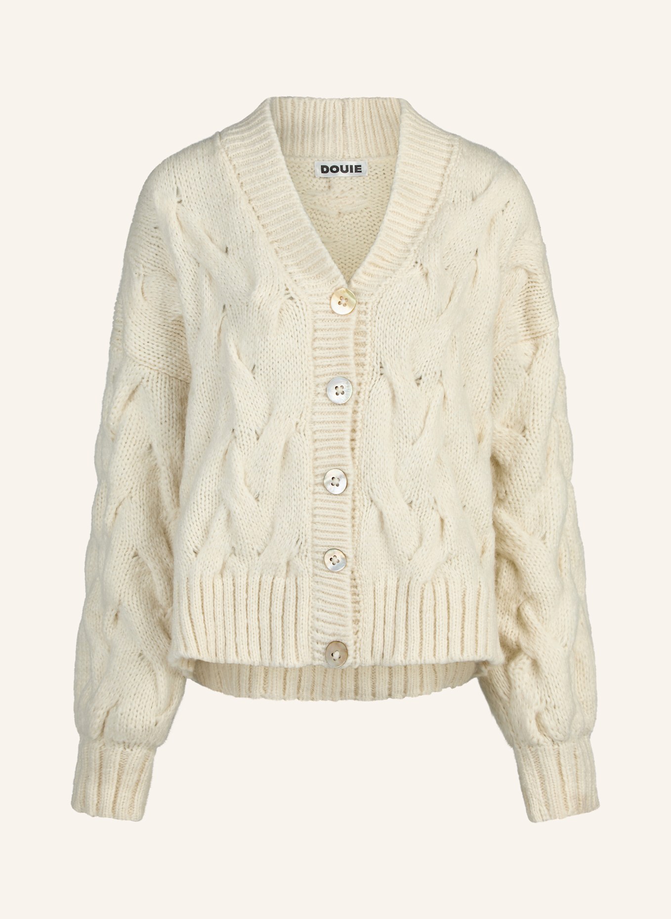 DOUIE Strickjacke NOLA aus Cashmere: WEISS
