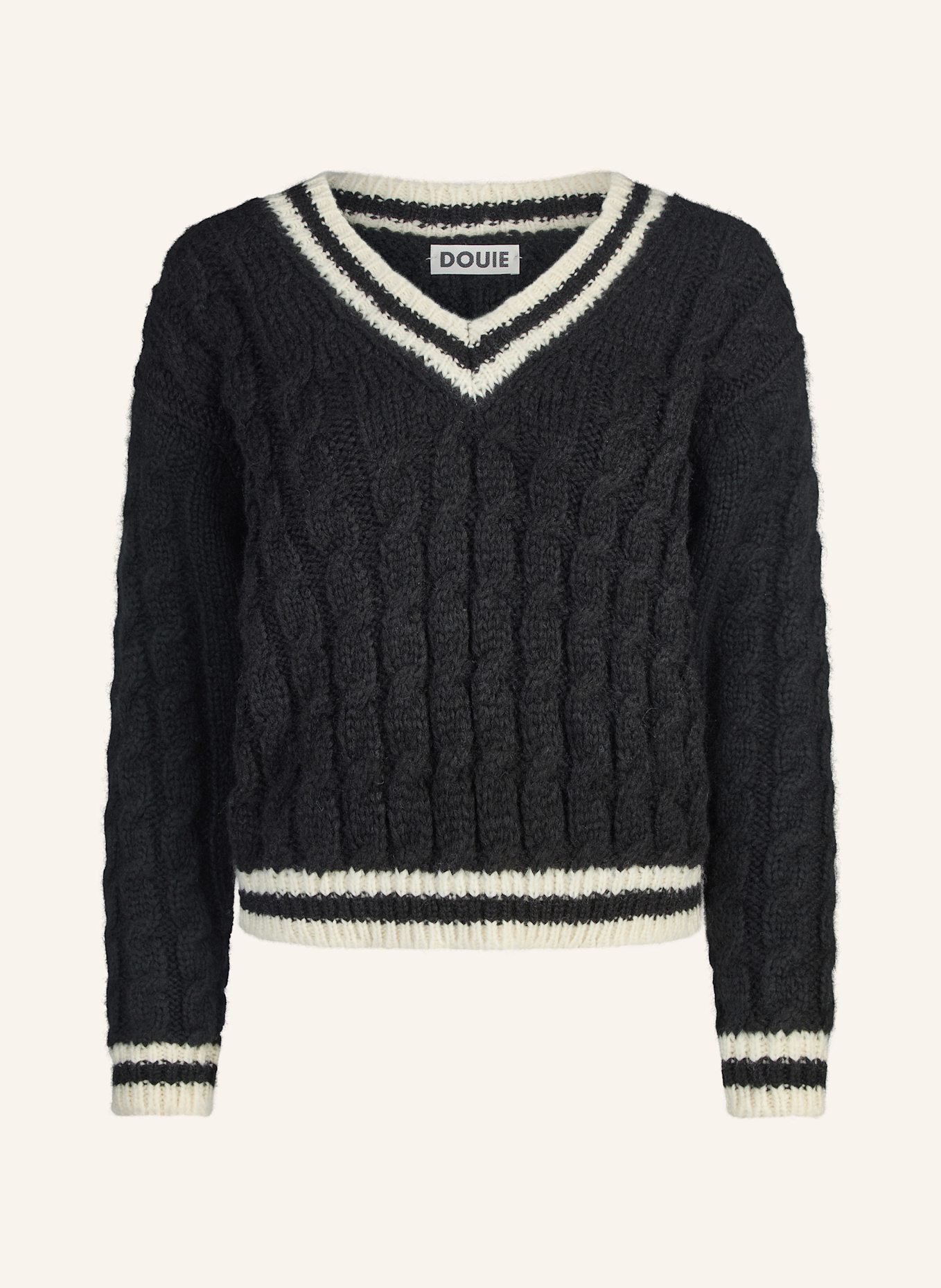 DOUIE Pullover POLO aus Cashmere: SCHWARZ