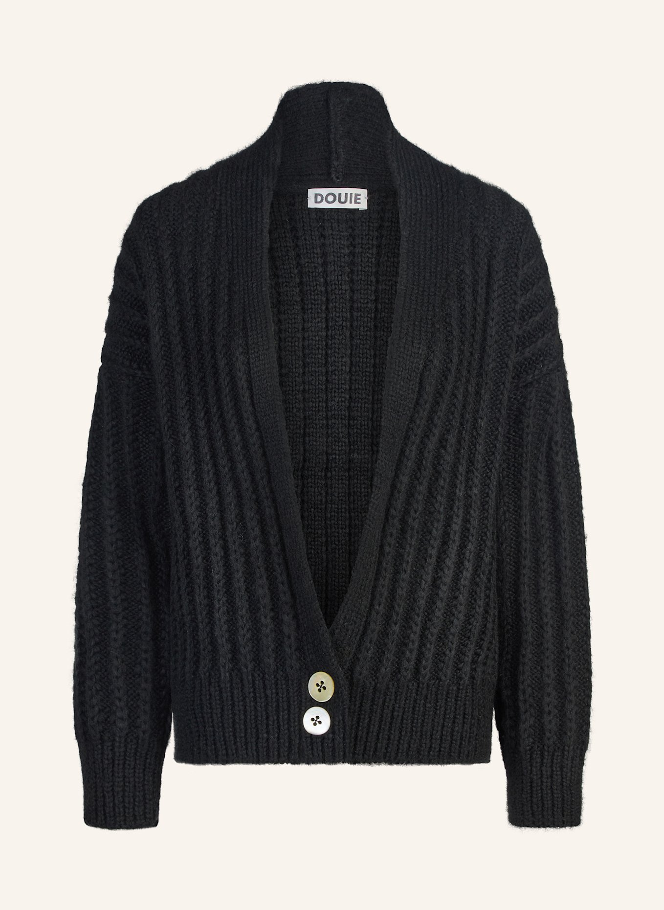 DOUIE Strickjacke APRIL aus Cashmere: SCHWARZ