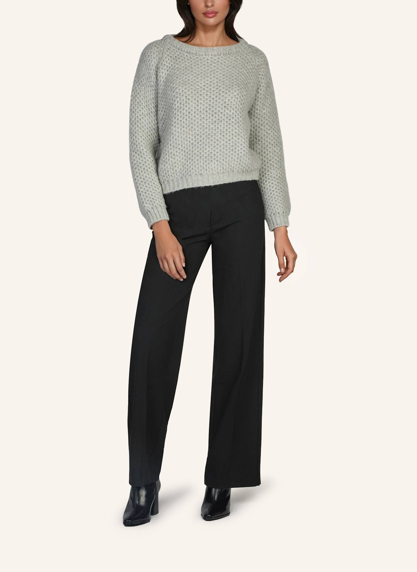 DOUIE Pullover TILIA aus Cashmere: GRAU/ HELLGRAU