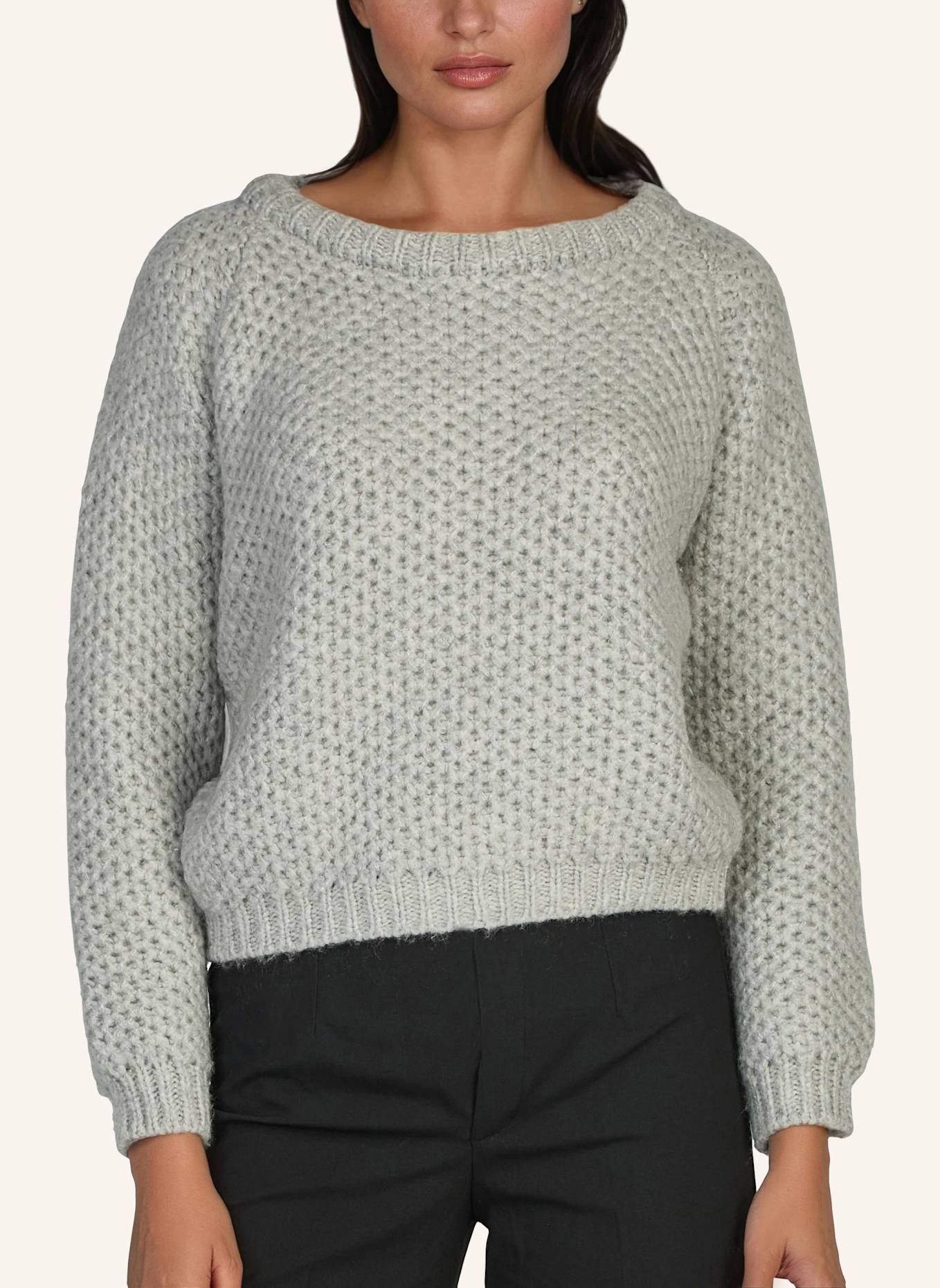 DOUIE Pullover TILIA aus Cashmere: GRAU/ HELLGRAU