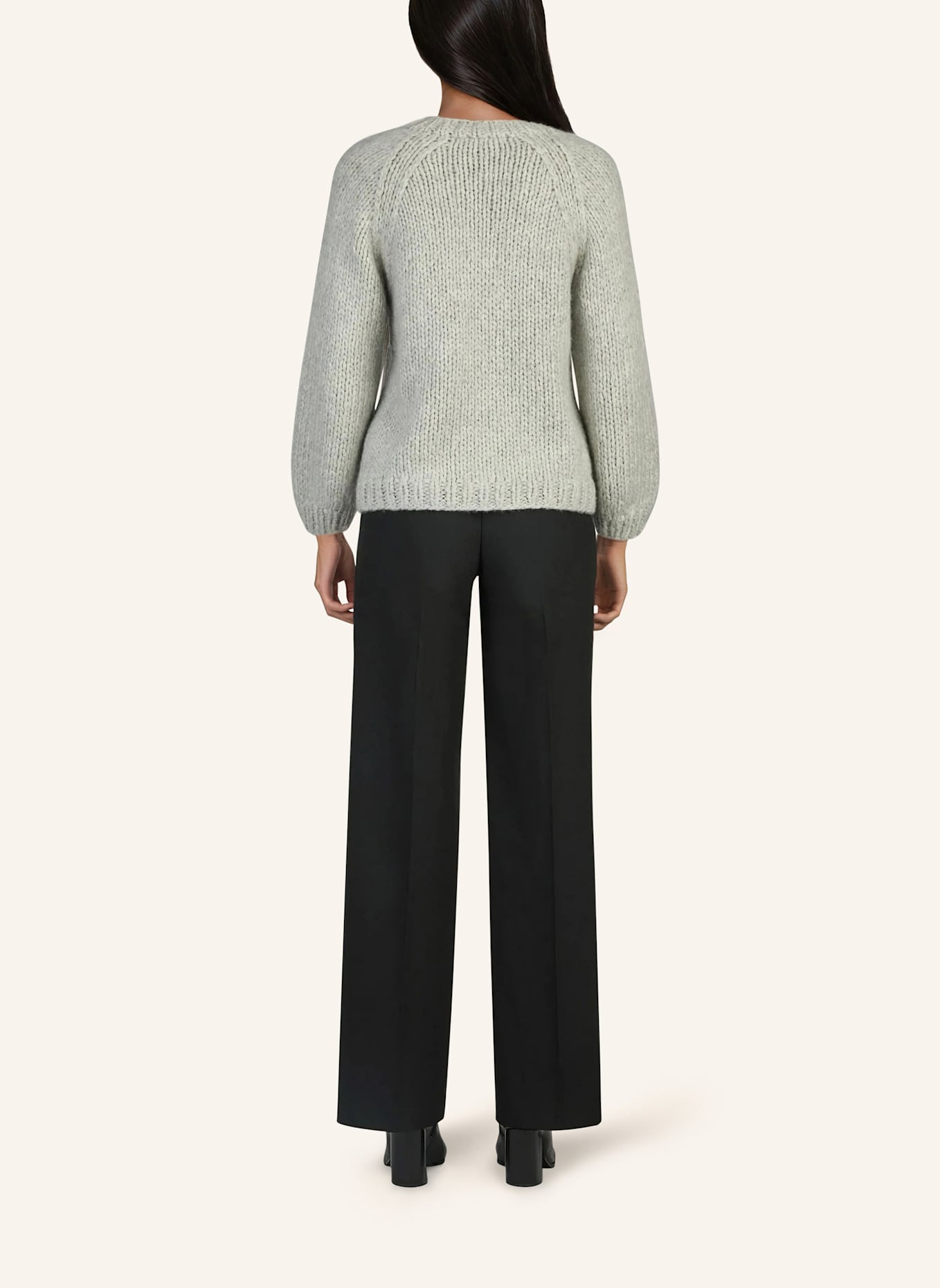 DOUIE Pullover AMELIE aus Cashmere: GRAU/ HELLGRAU