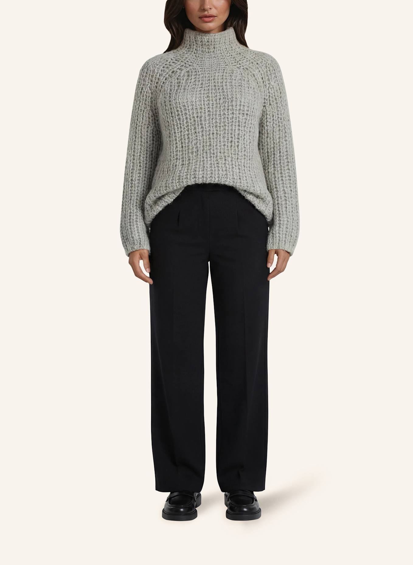 DOUIE Pullover MEGAN aus Cashmere: GRAU/ HELLGRAU