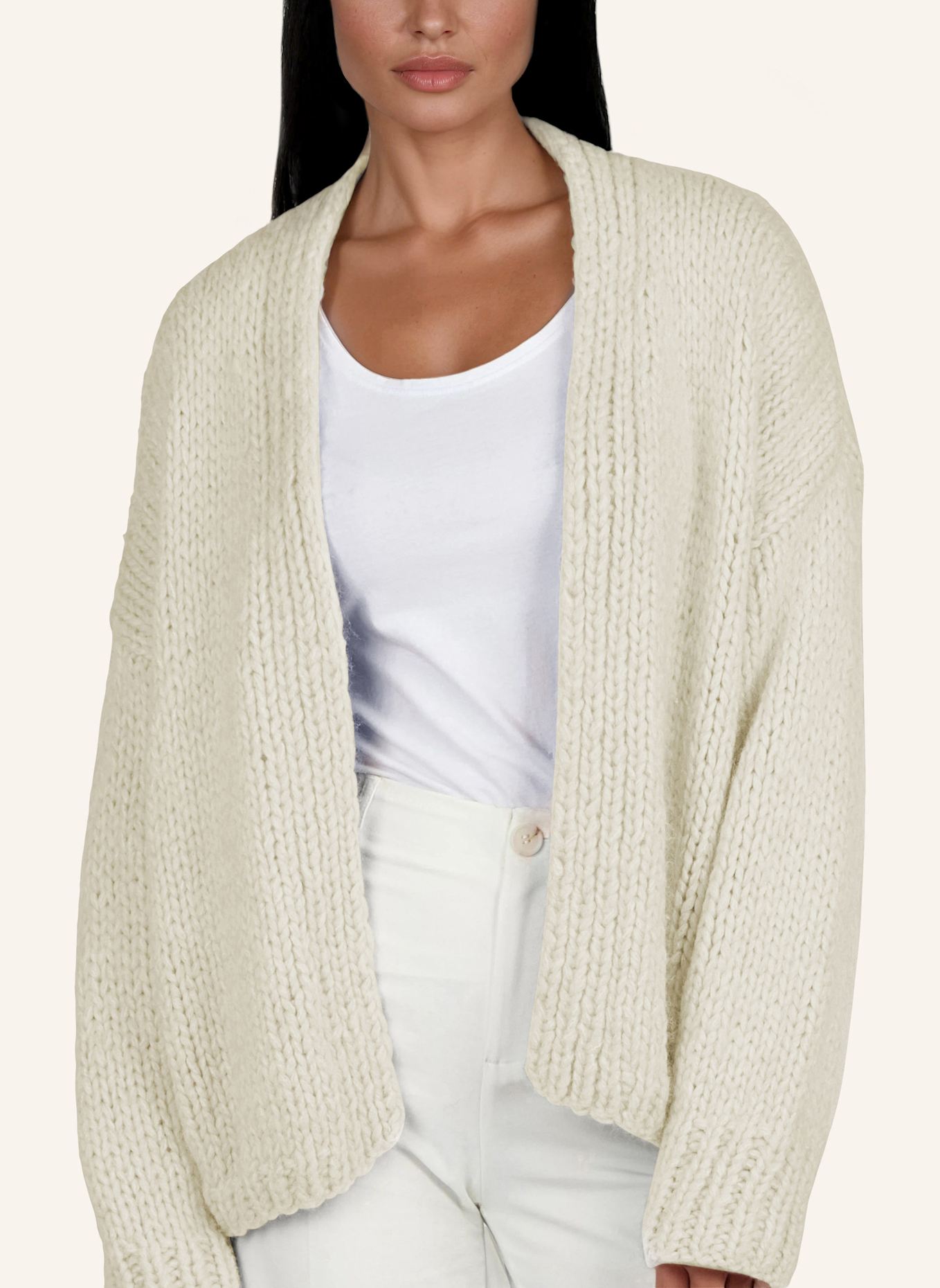 DOUIE Strickjacke DAKOTA aus Cashmere: WEISS