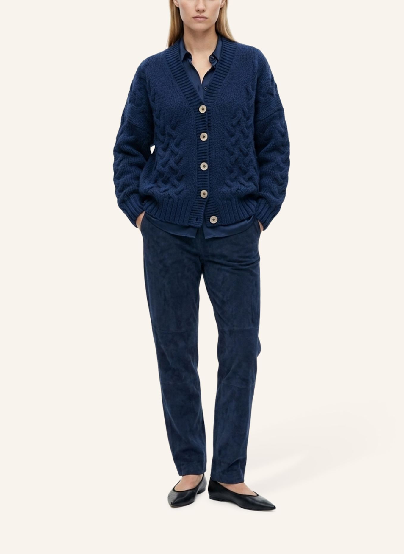 DOUIE Strickjacke NOLA aus Cashmere: BLAU