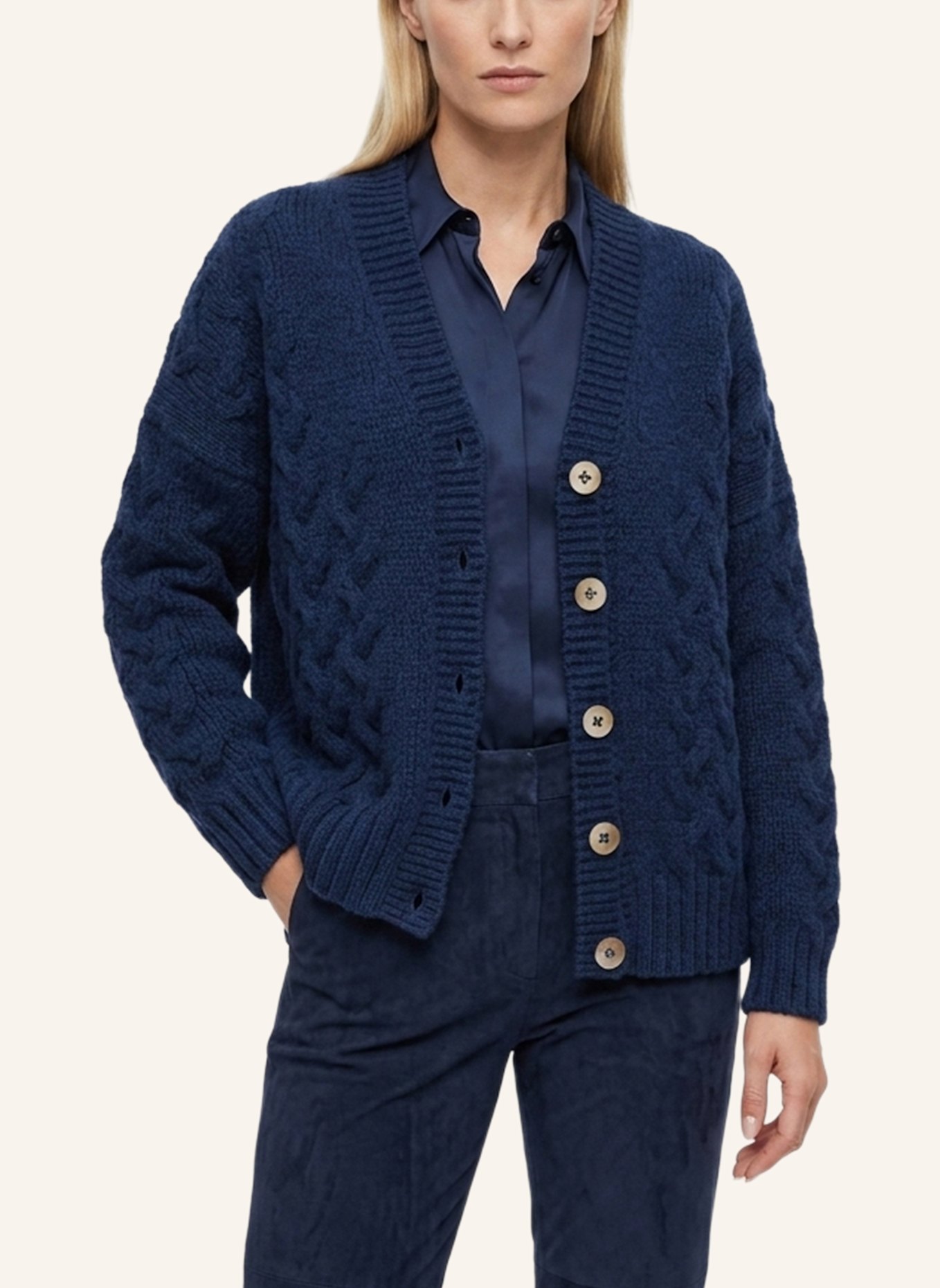 DOUIE Strickjacke NOLA aus Cashmere: BLAU
