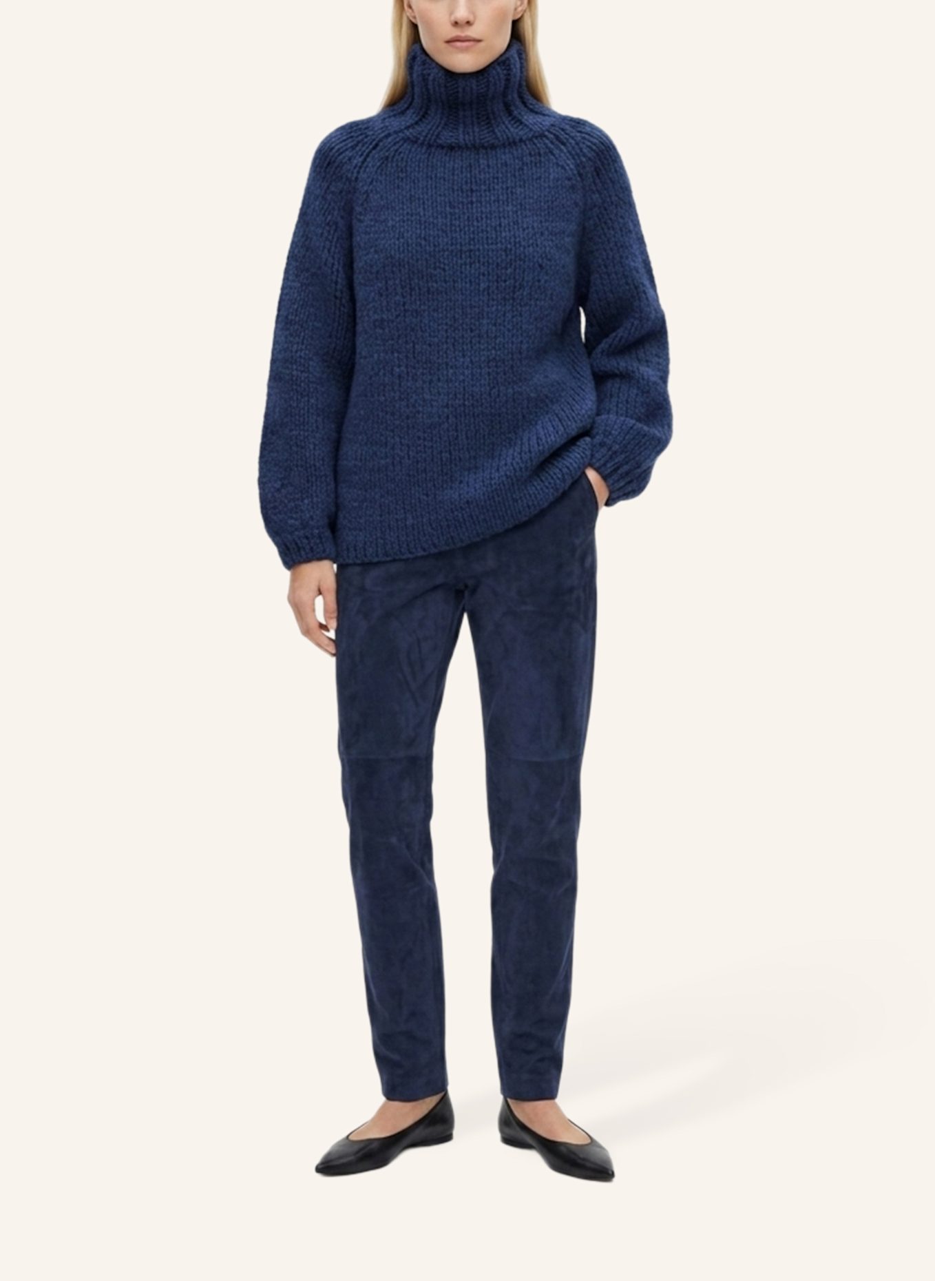 DOUIE Rollkragenpullover ESTELLE aus Cashmere: BLAU