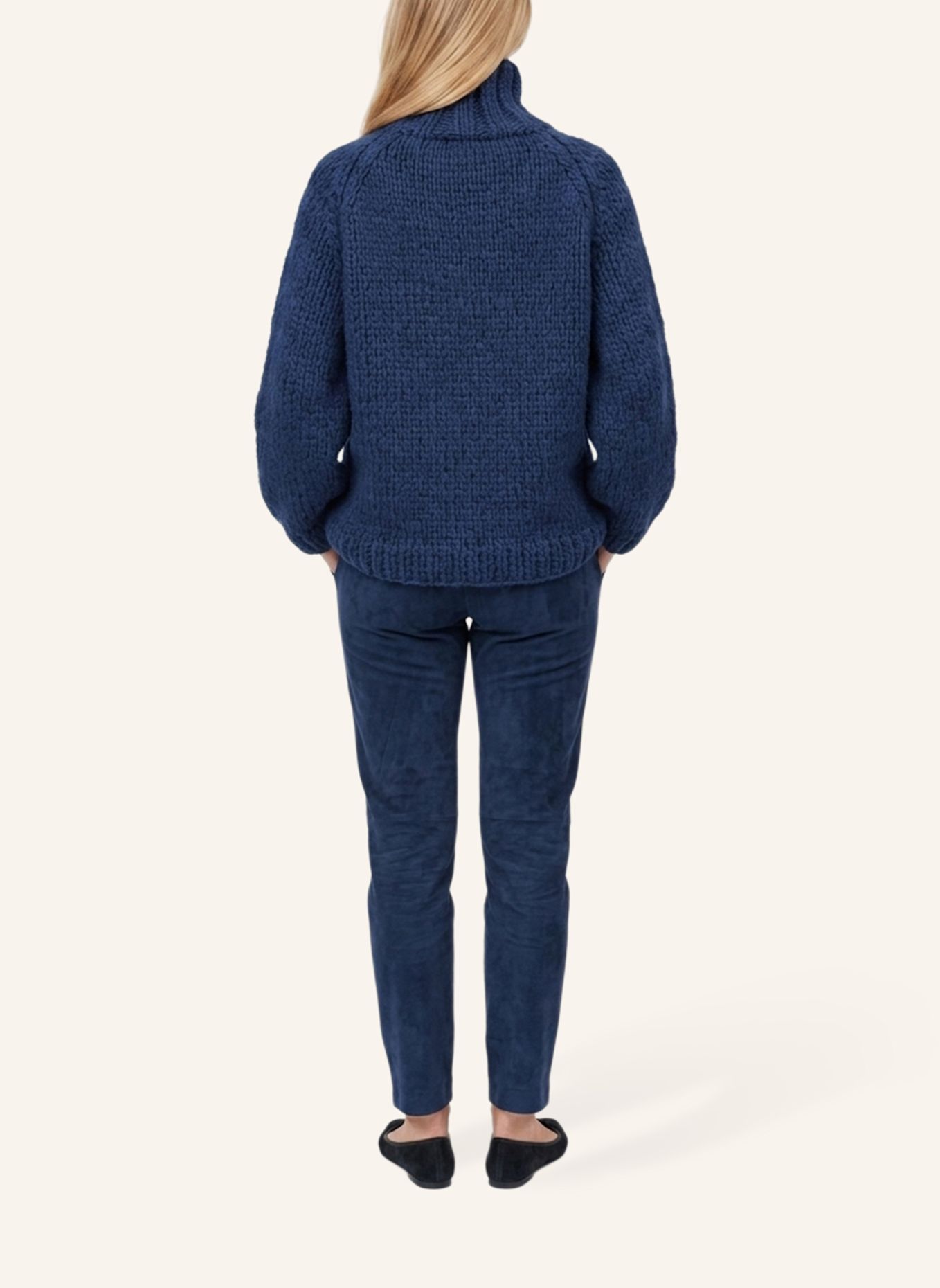 DOUIE Rollkragenpullover ESTELLE aus Cashmere: BLAU