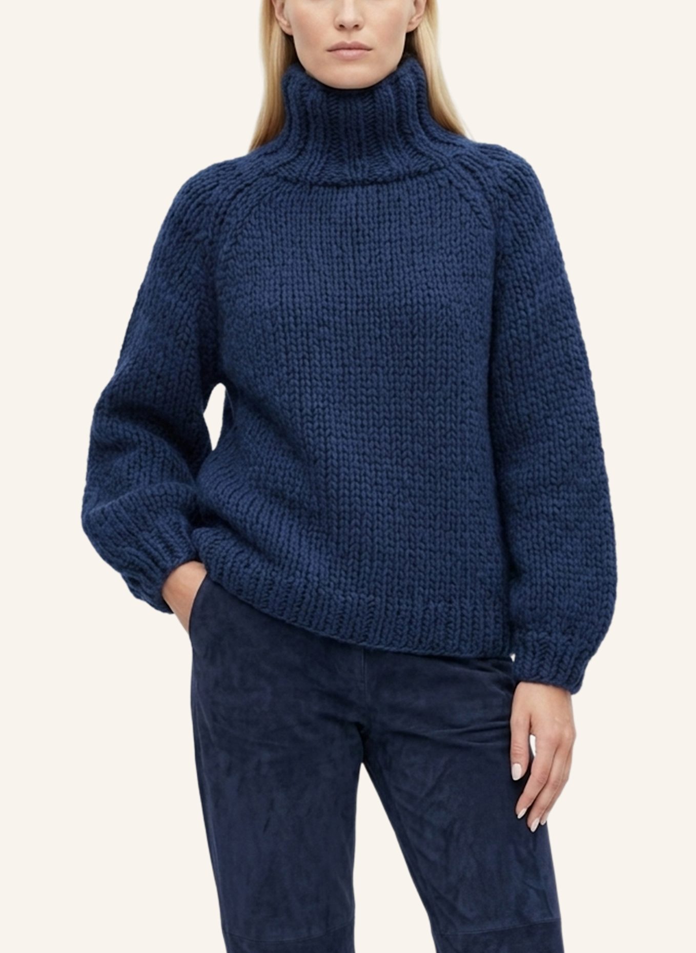 DOUIE Rollkragenpullover ESTELLE aus Cashmere: BLAU