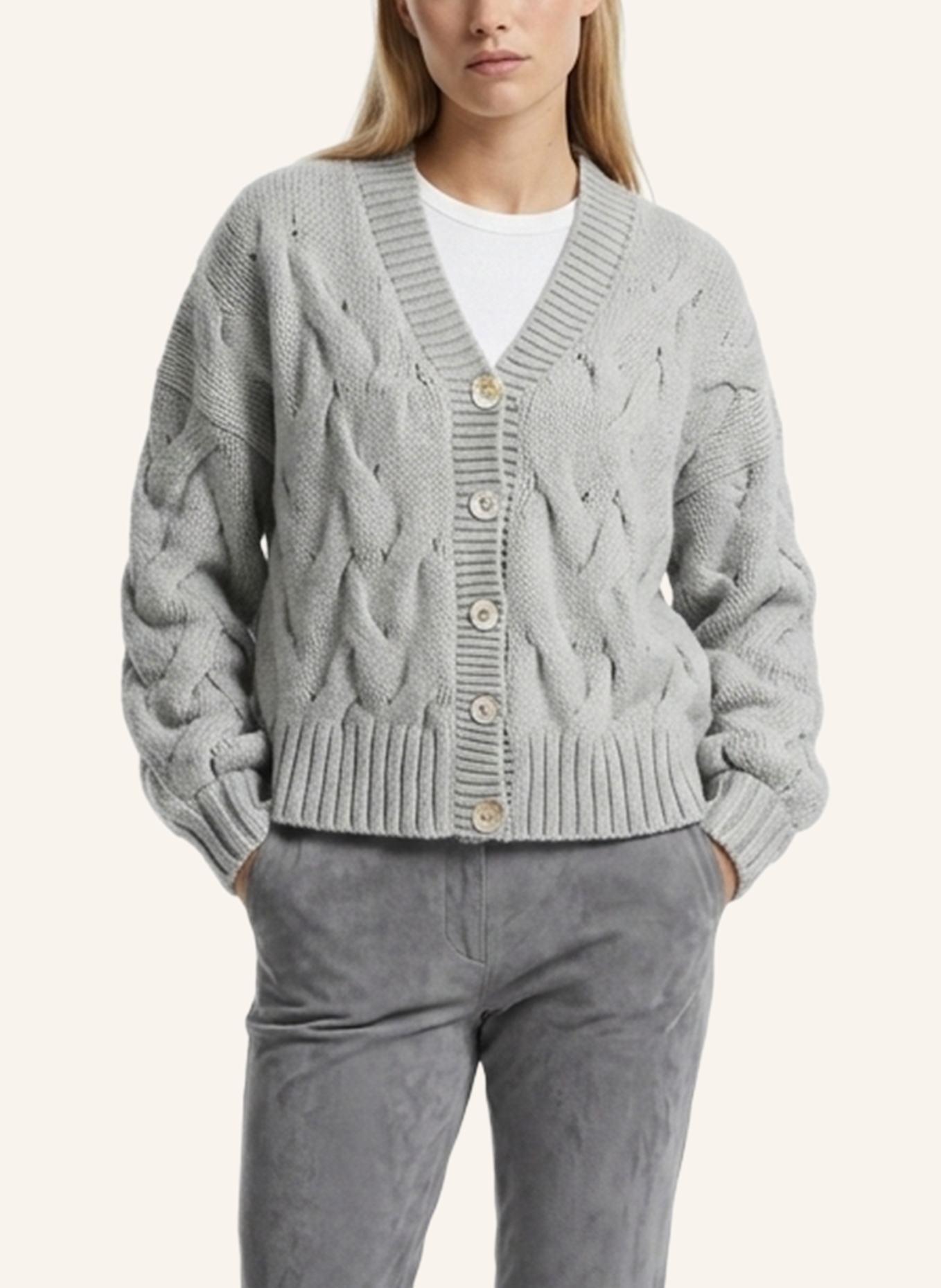 DOUIE Strickjacke NOLA aus Cashmere: GRAU