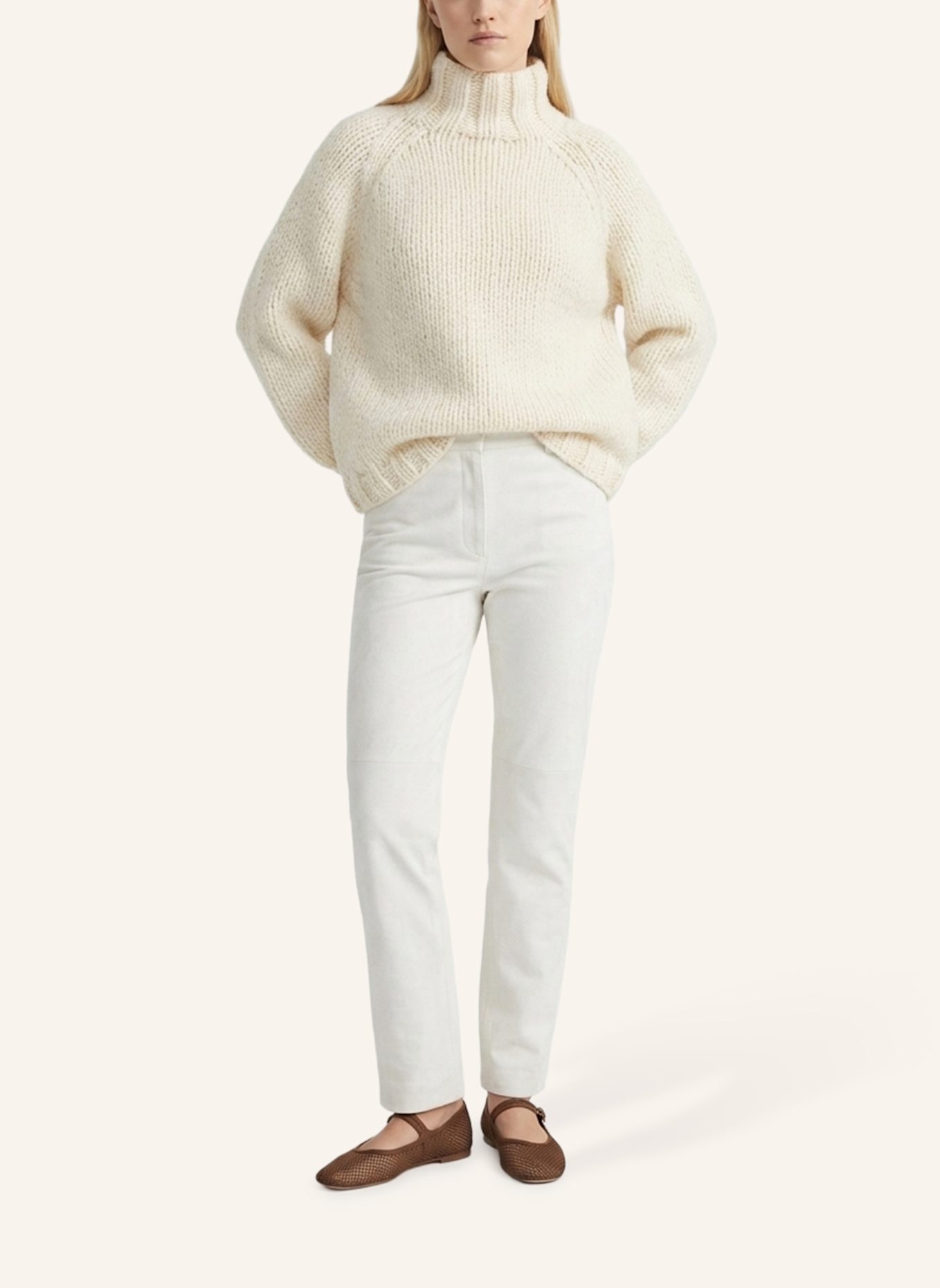 DOUIE Rollkragenpullover ESTELLE aus Cashmere: ECRU