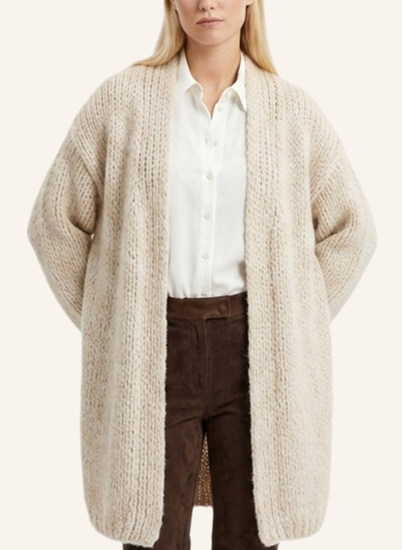 DOUIE Strickmantel MARGHERITE aus Cashmere: BEIGE