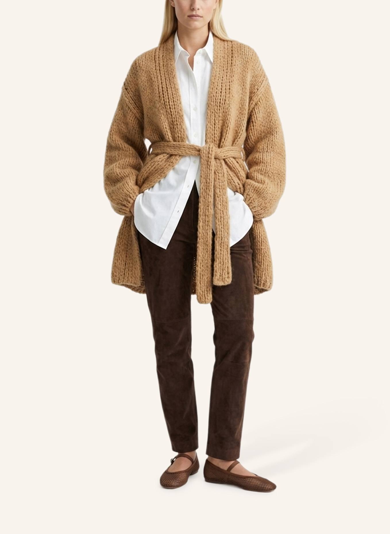 DOUIE Strickmantel MARGHERITE aus Cashmere: CAMEL