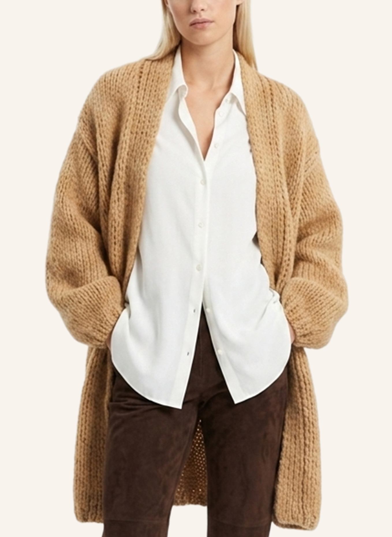 DOUIE Strickmantel MARGHERITE aus Cashmere: CAMEL