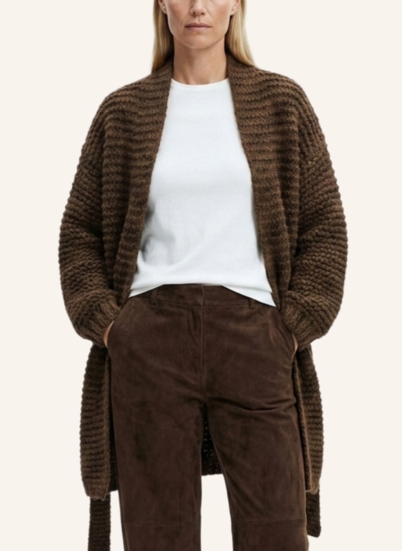 DOUIE Strickmantel DOLCE aus Cashmere: BRAUN