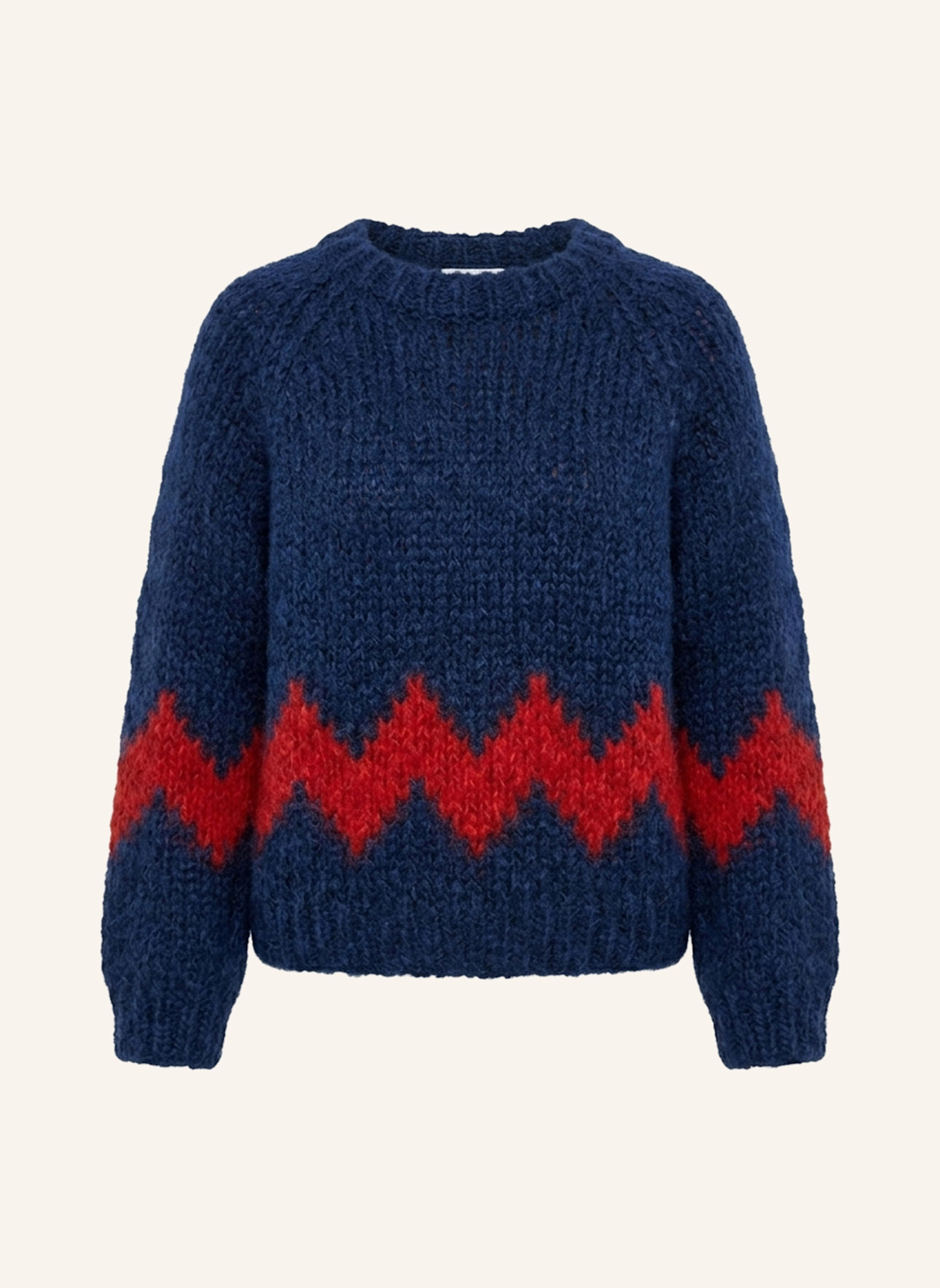 DOUIE Pullover ZIGZAG mit Mohair: BLAU