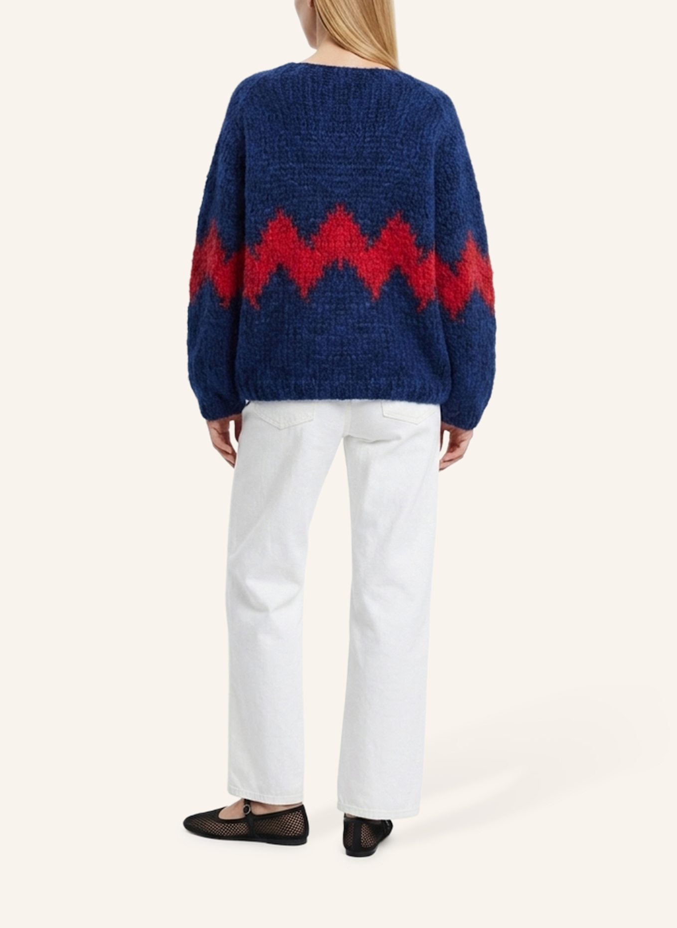 DOUIE Pullover ZIGZAG mit Mohair: BLAU