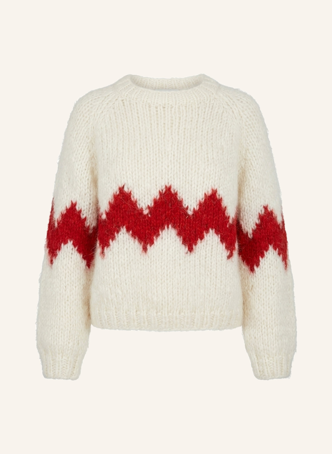 DOUIE Pullover ZIGZAG mit Mohair: WEISS