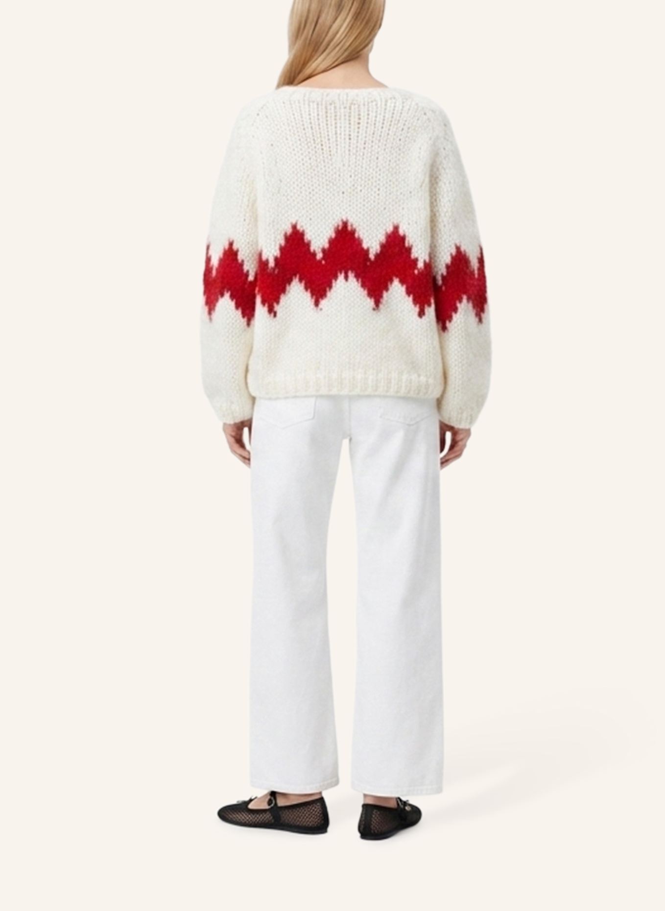 DOUIE Pullover ZIGZAG mit Mohair: WEISS