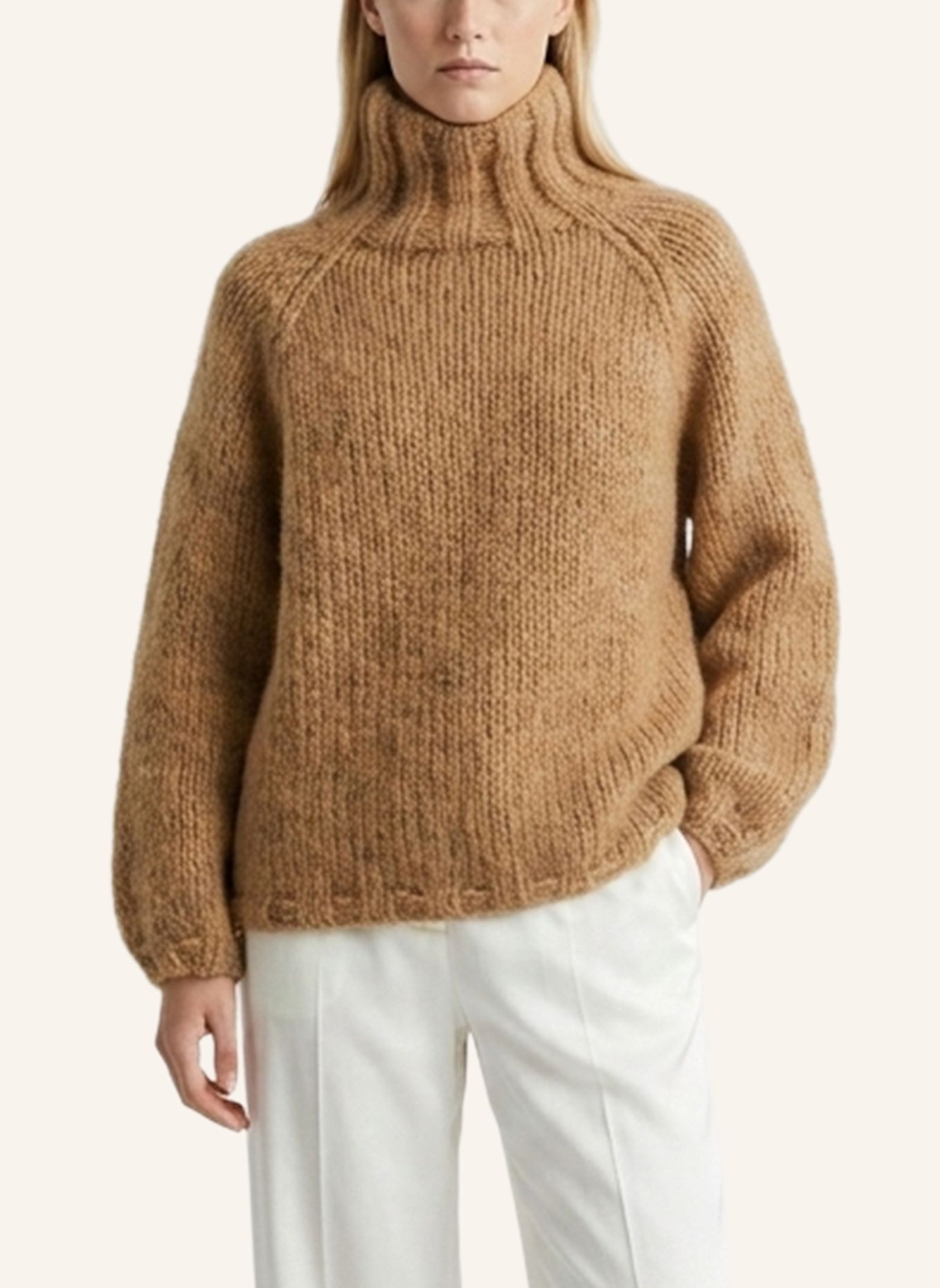 DOUIE Rollkragenpullover ESTELLE aus Cashmere: CAMEL